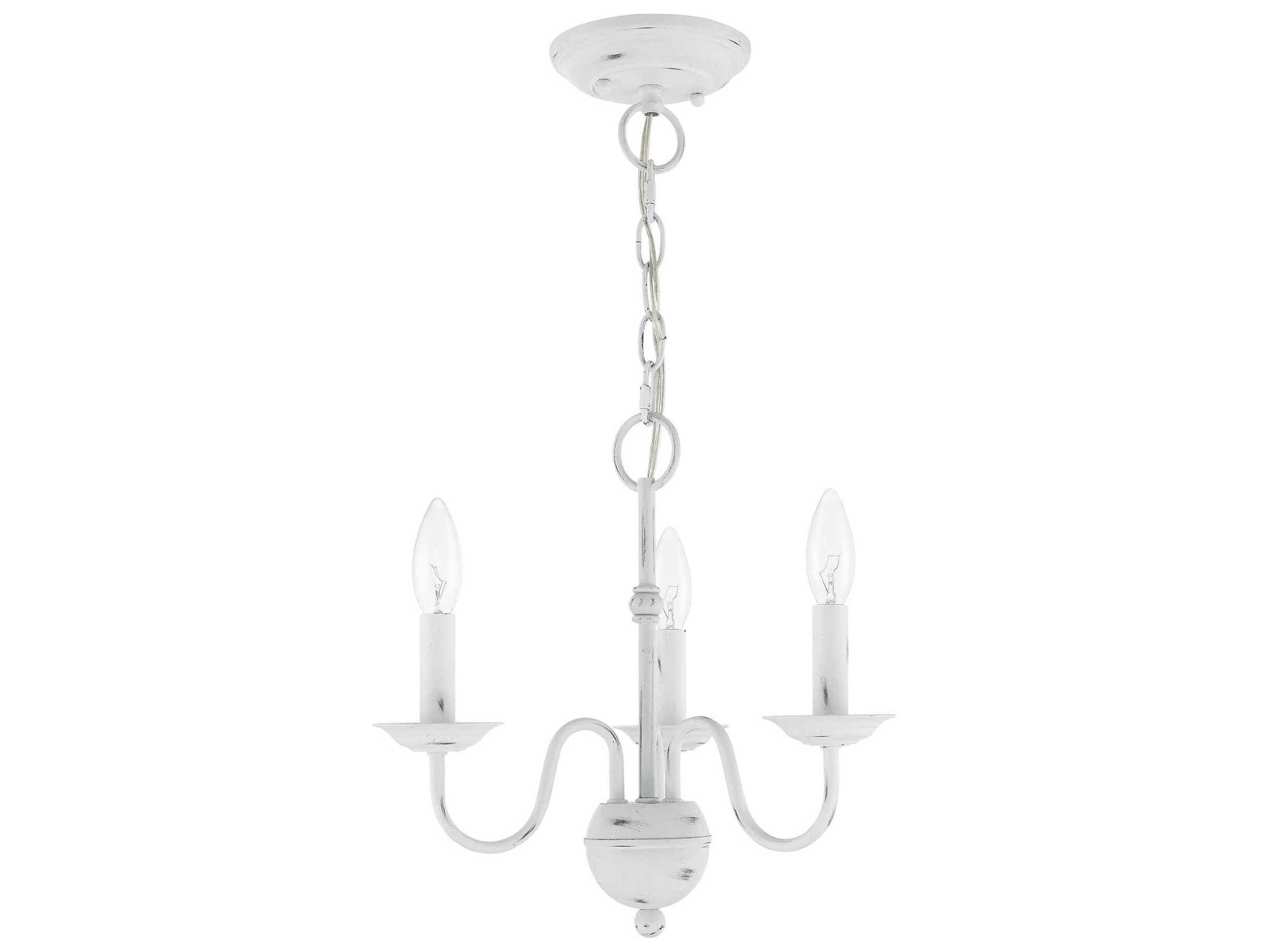 Livex Lighting Windsor 3-Light Antique White Candelabra Chandelier