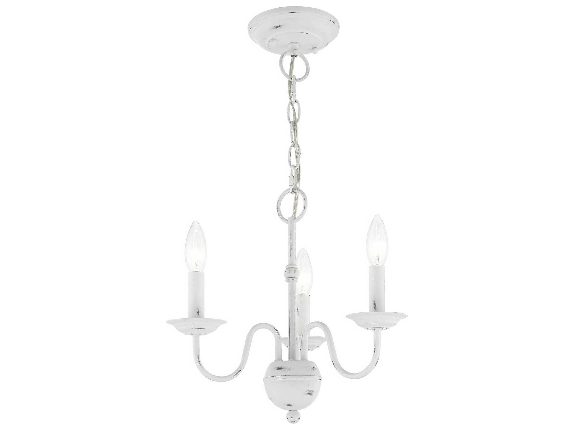 Livex Lighting Windsor 3-Light Antique White Candelabra Chandelier