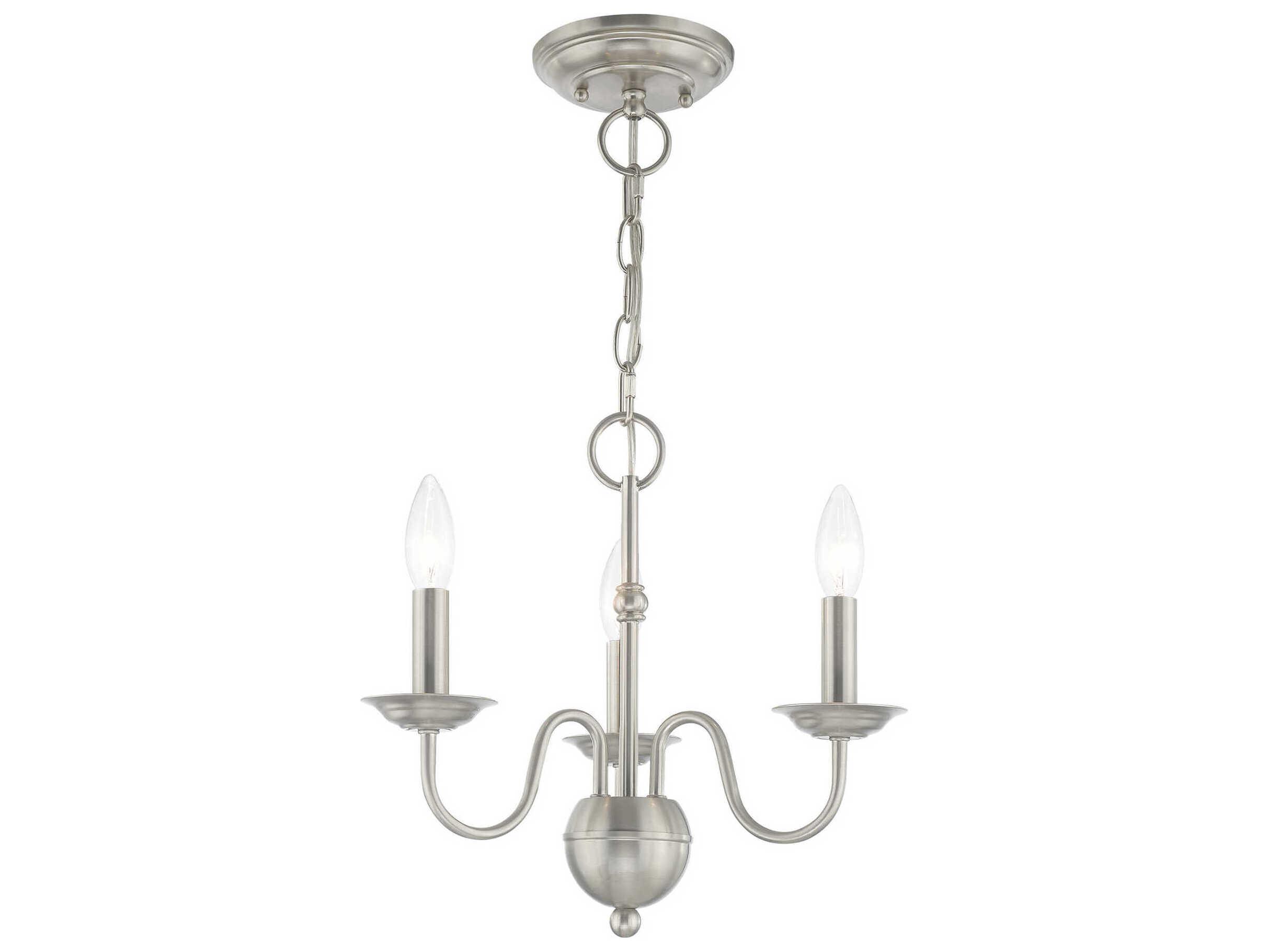 Livex Lighting Windsor 3-Light Brushed Nickel Candelabra Chandelier
