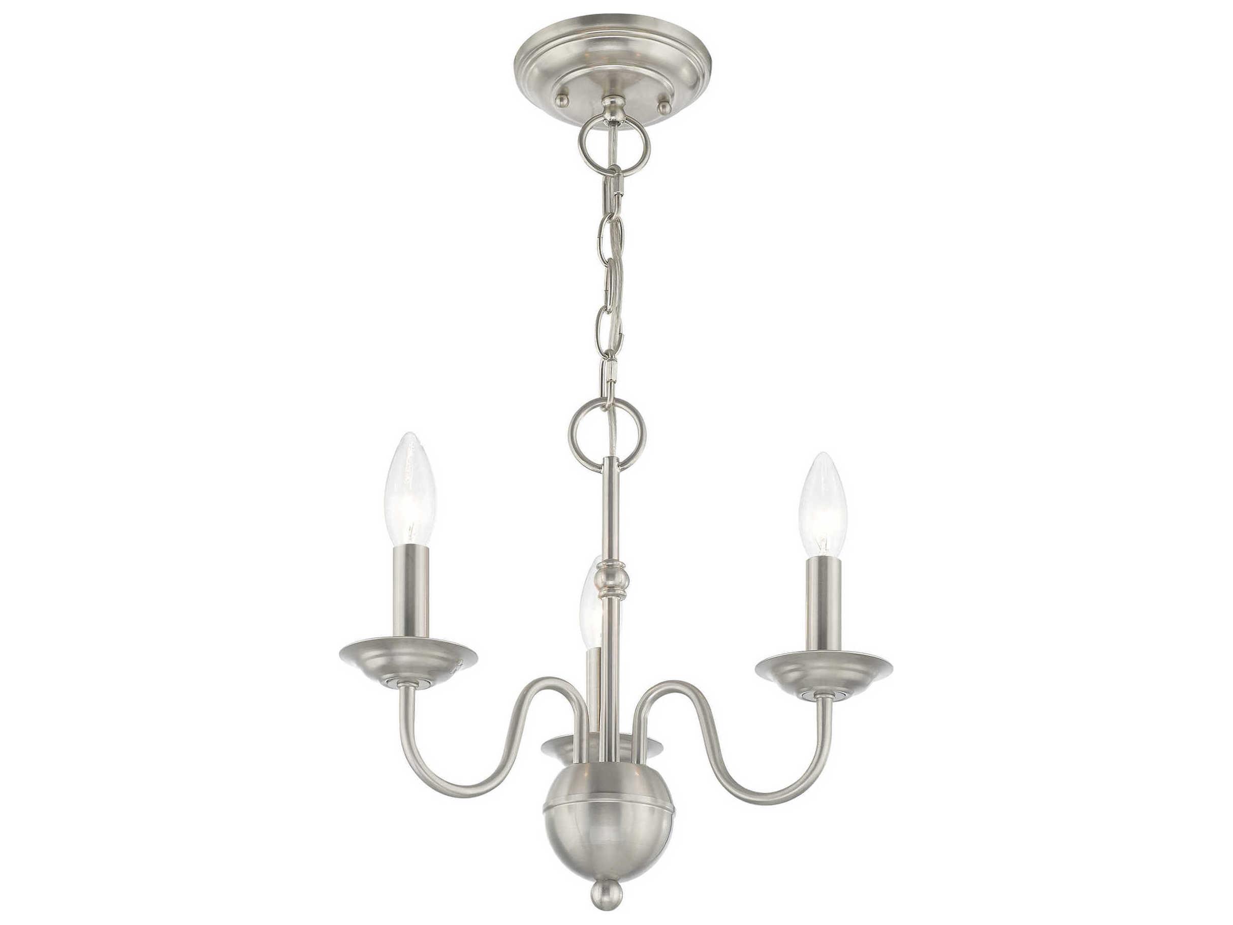 Livex Lighting Windsor 3-Light Brushed Nickel Candelabra Chandelier