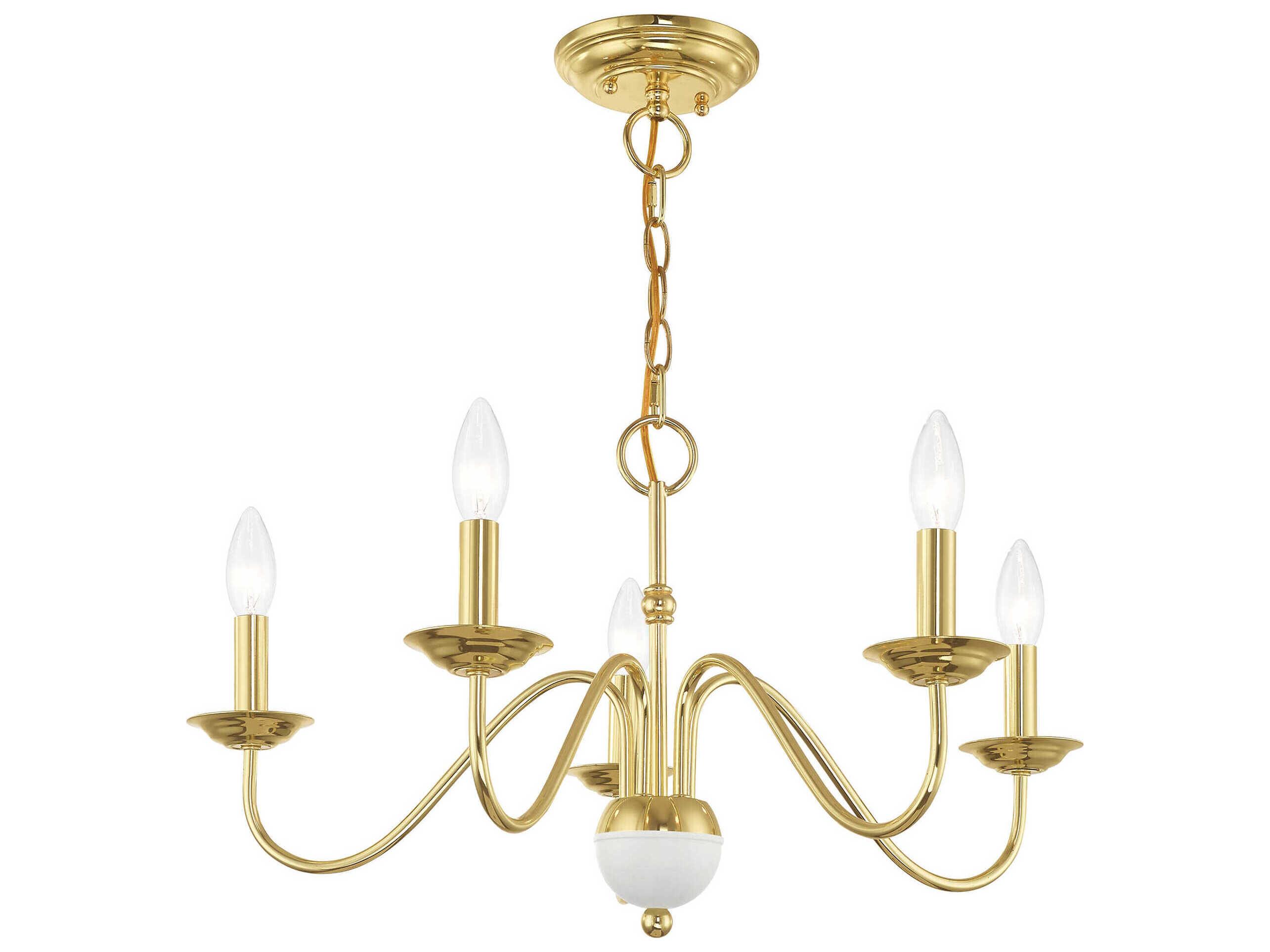 Livex Lighting Windsor 5-Light Polished Brass Candelabra Chandelier