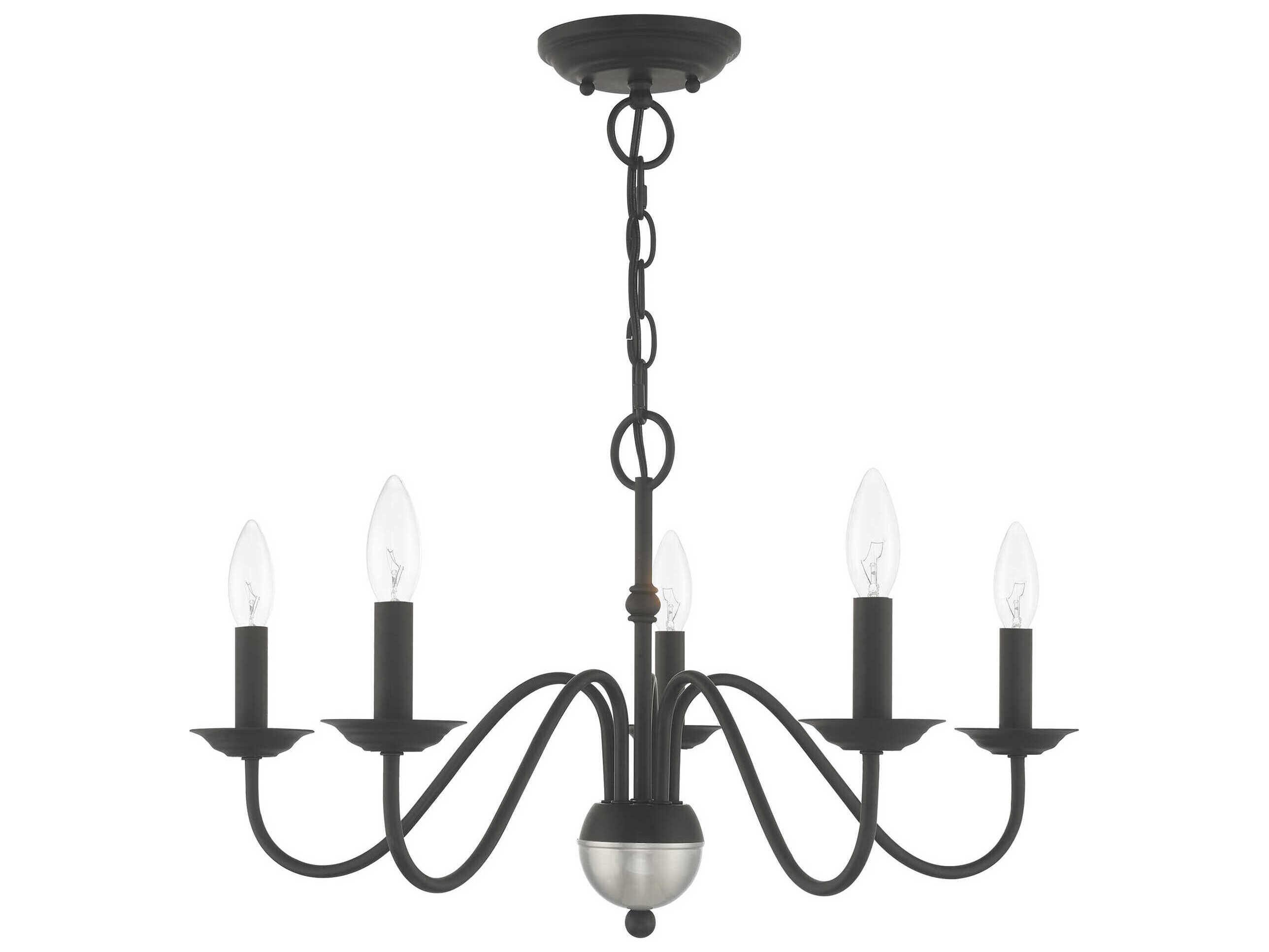Livex Lighting Windsor 5-Light Black Candelabra Chandelier