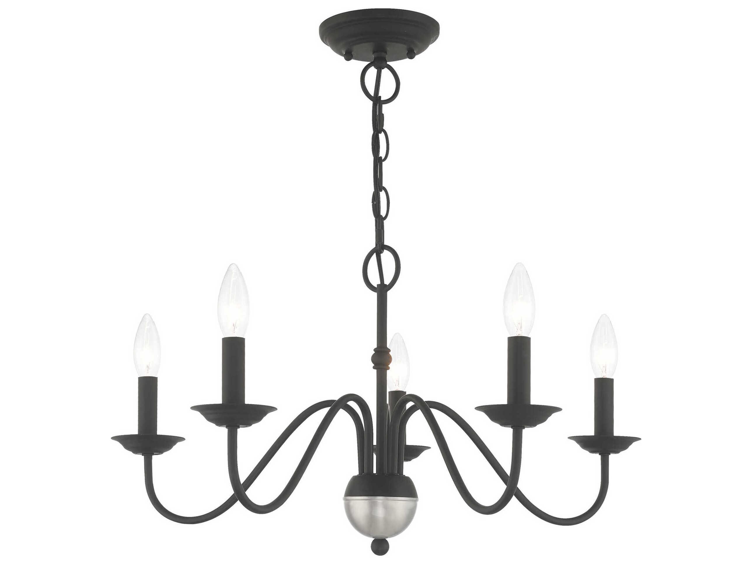 Livex Lighting Windsor 5-Light Black Candelabra Chandelier