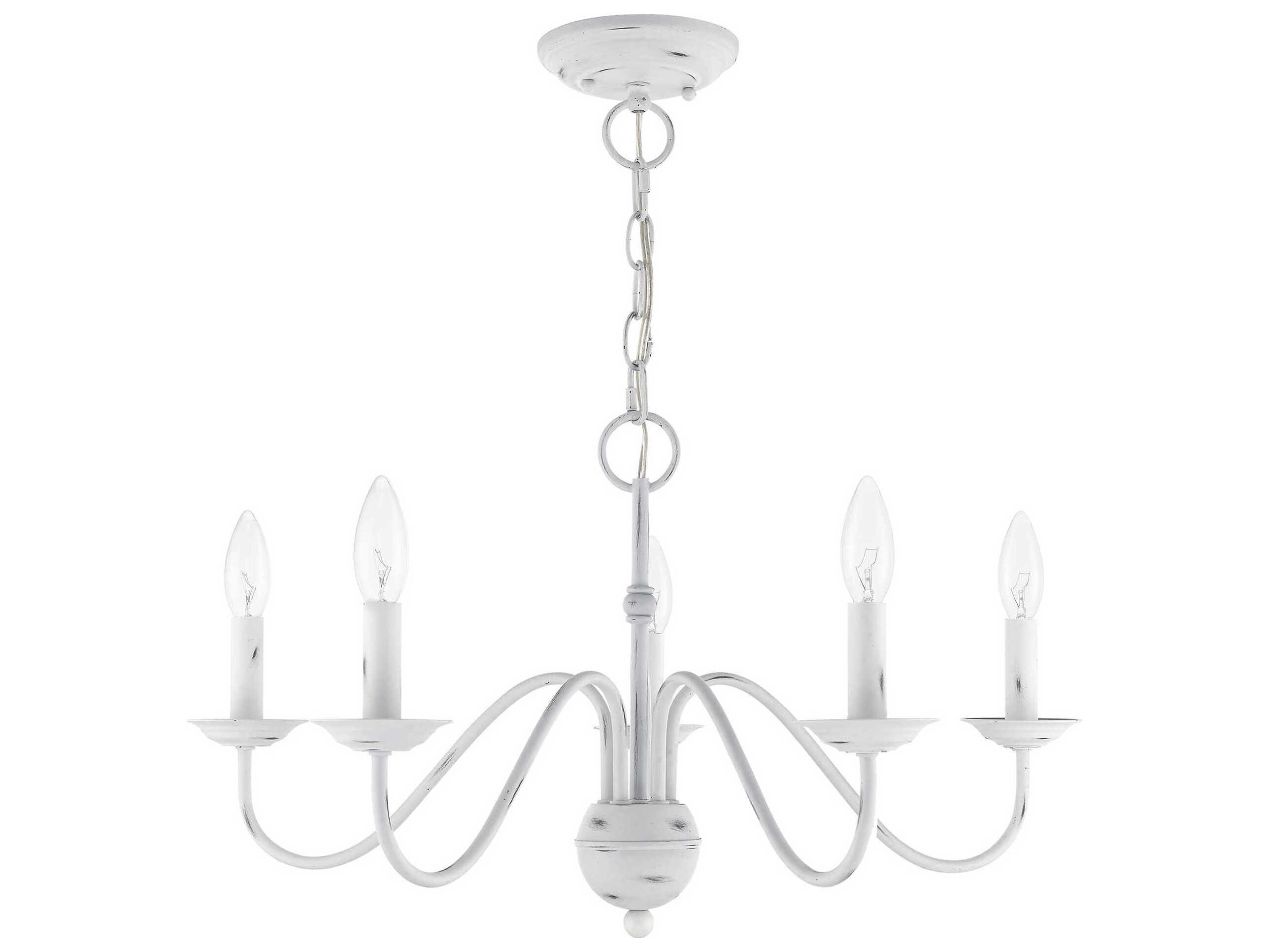 Livex Lighting Windsor 5-Light Antique White Candelabra Chandelier