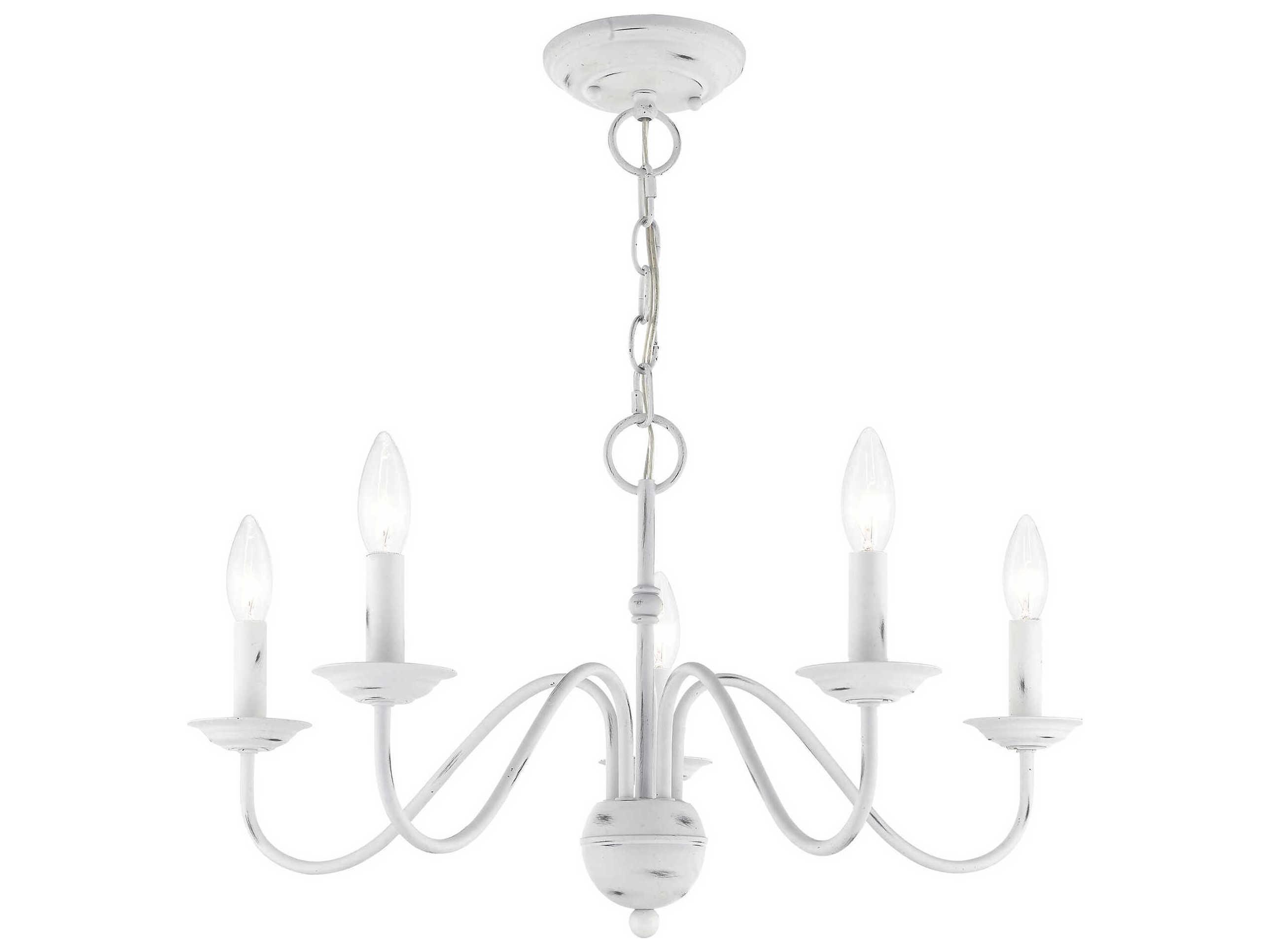 Livex Lighting Windsor 5-Light Antique White Candelabra Chandelier
