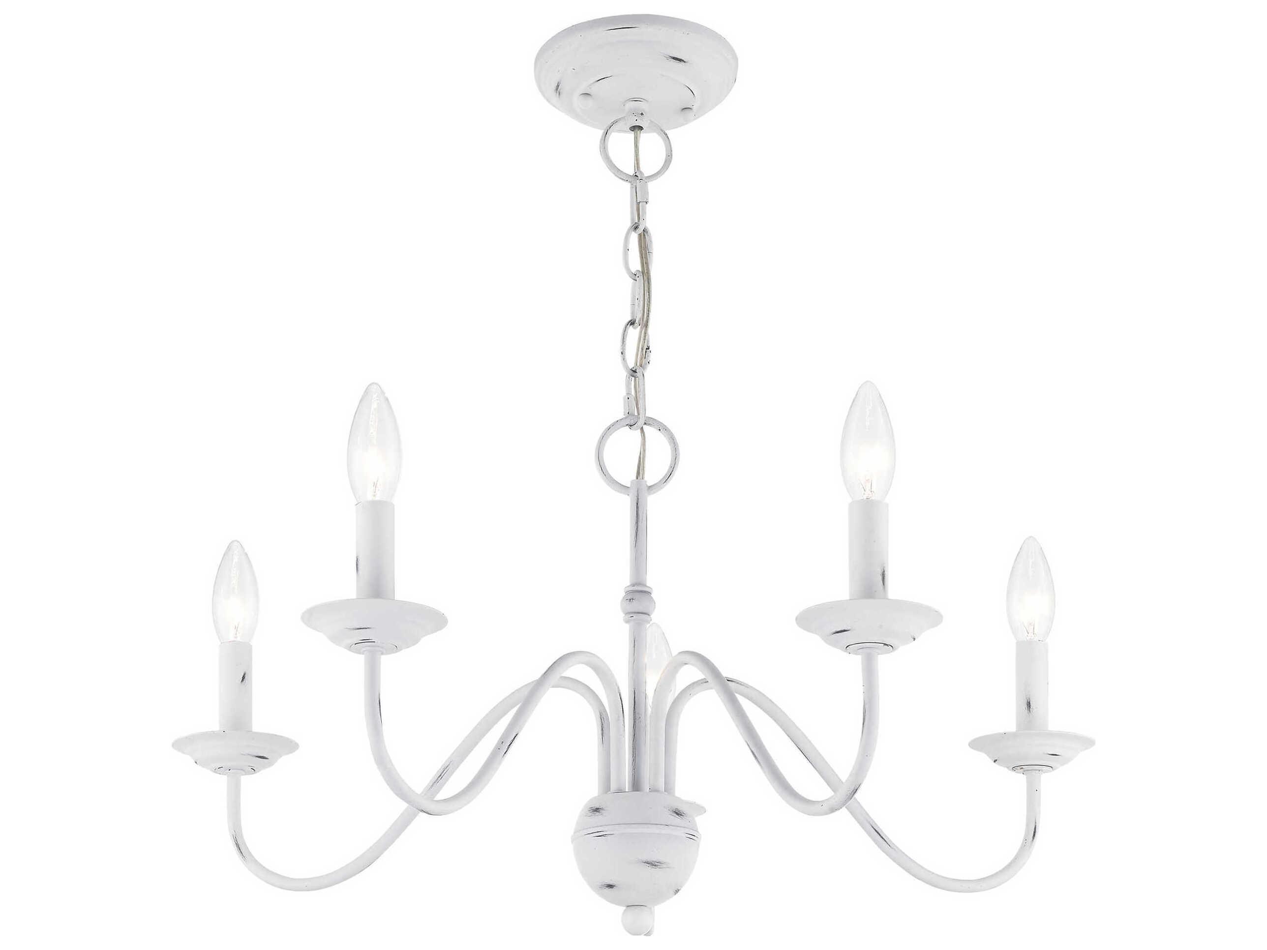 Livex Lighting Windsor 5-Light Antique White Candelabra Chandelier