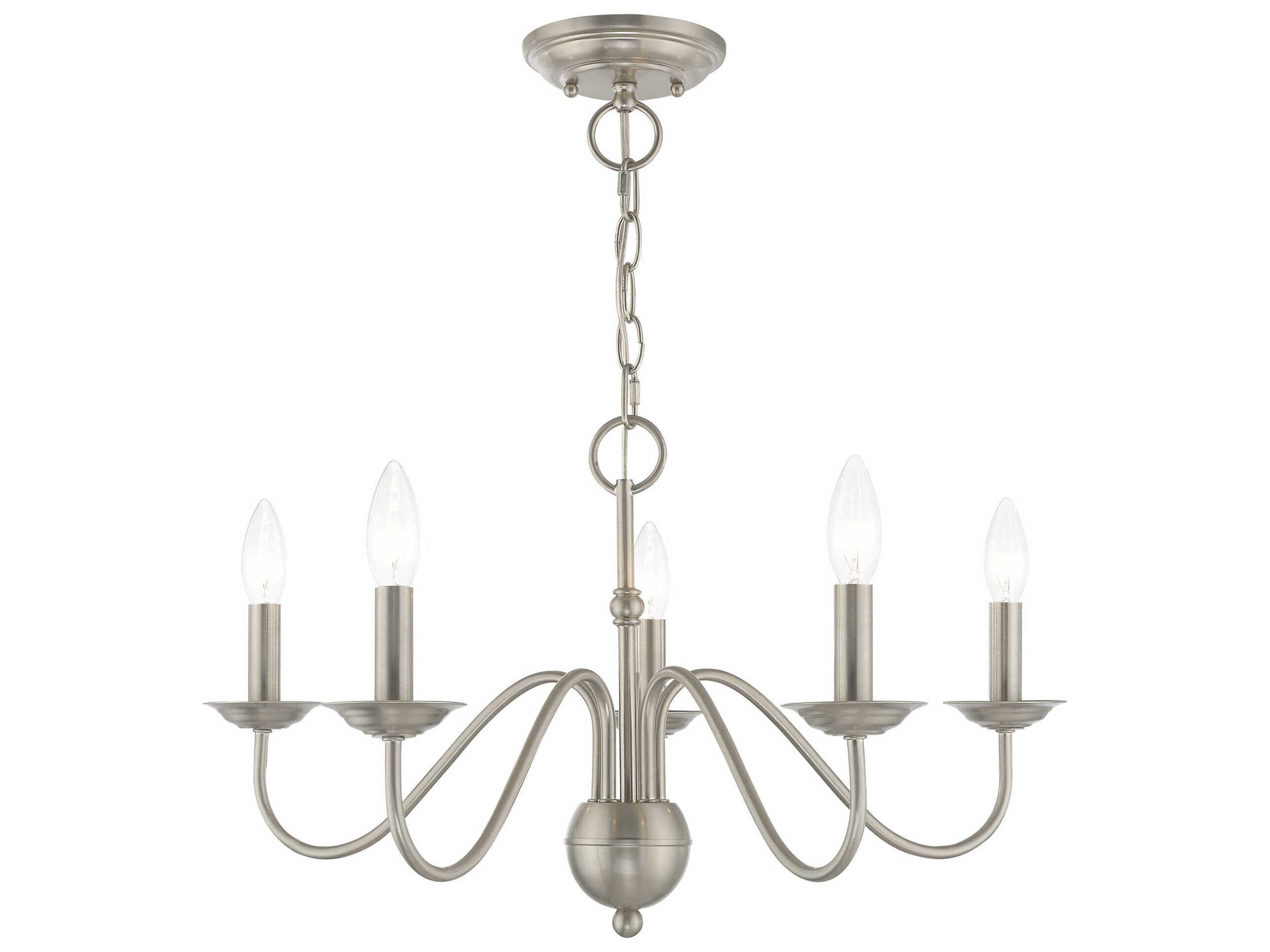 Livex Lighting Windsor 5-Light Brushed Nickel Candelabra Chandelier