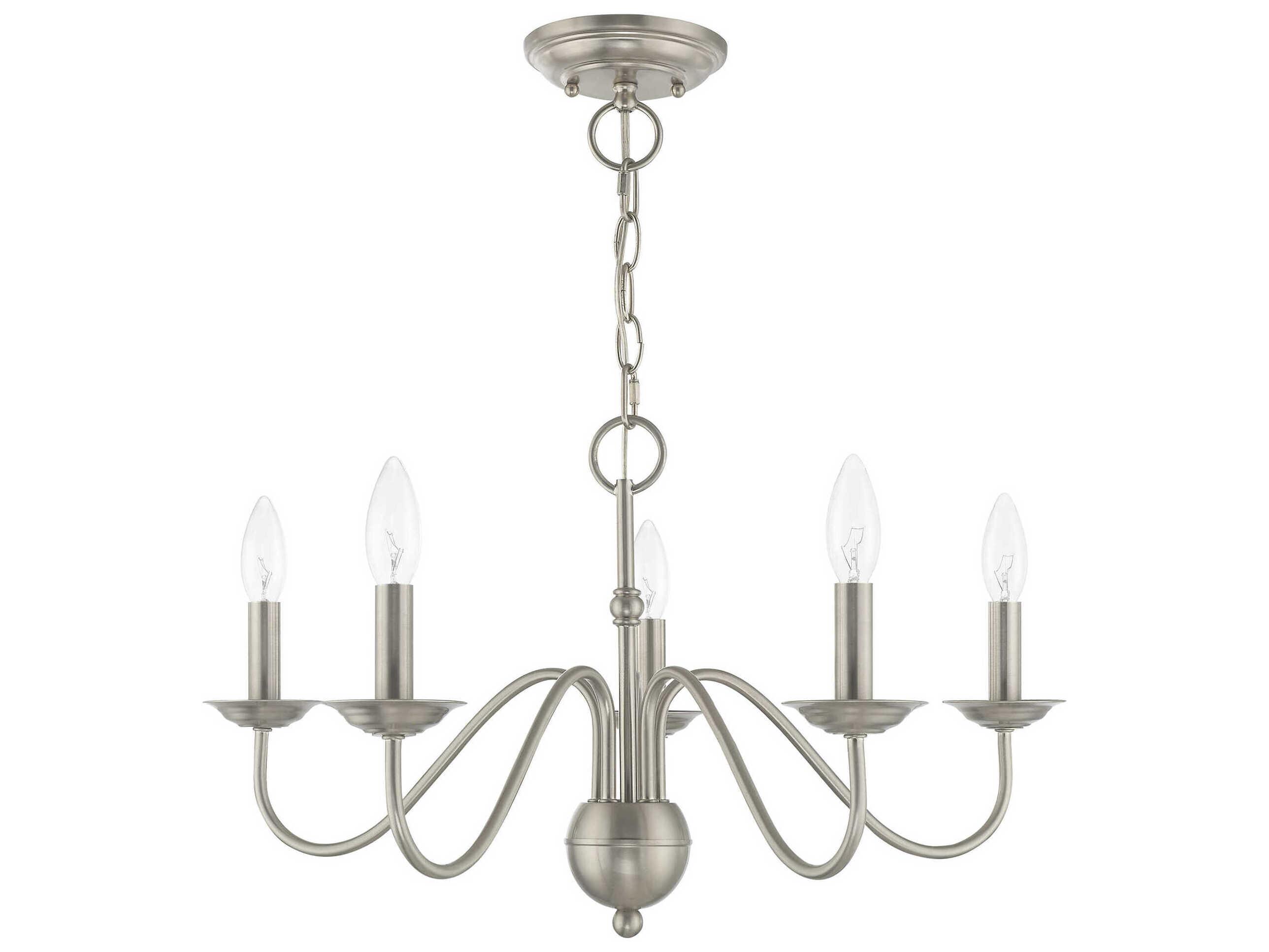Livex Lighting Windsor 5-Light Brushed Nickel Candelabra Chandelier