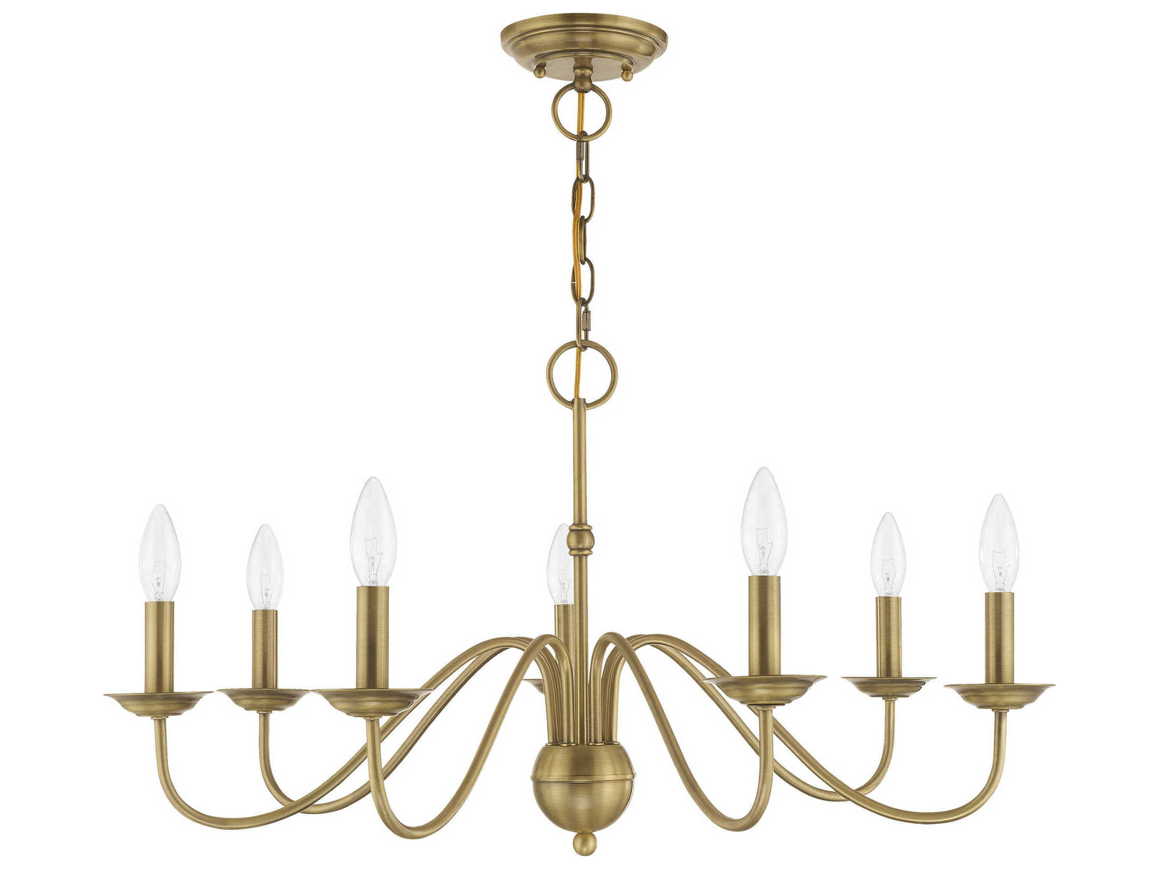 Livex Lighting Windsor 7-Light Antique Brass Candelabra Chandelier
