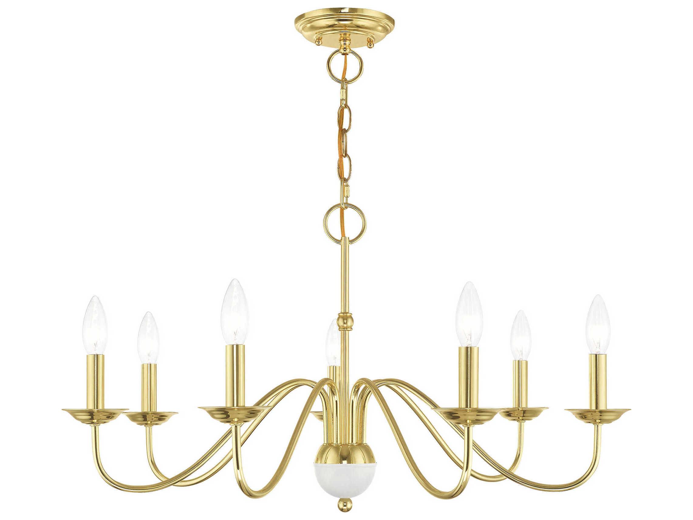 Livex Lighting Windsor 7-Light Polished Brass Candelabra Chandelier