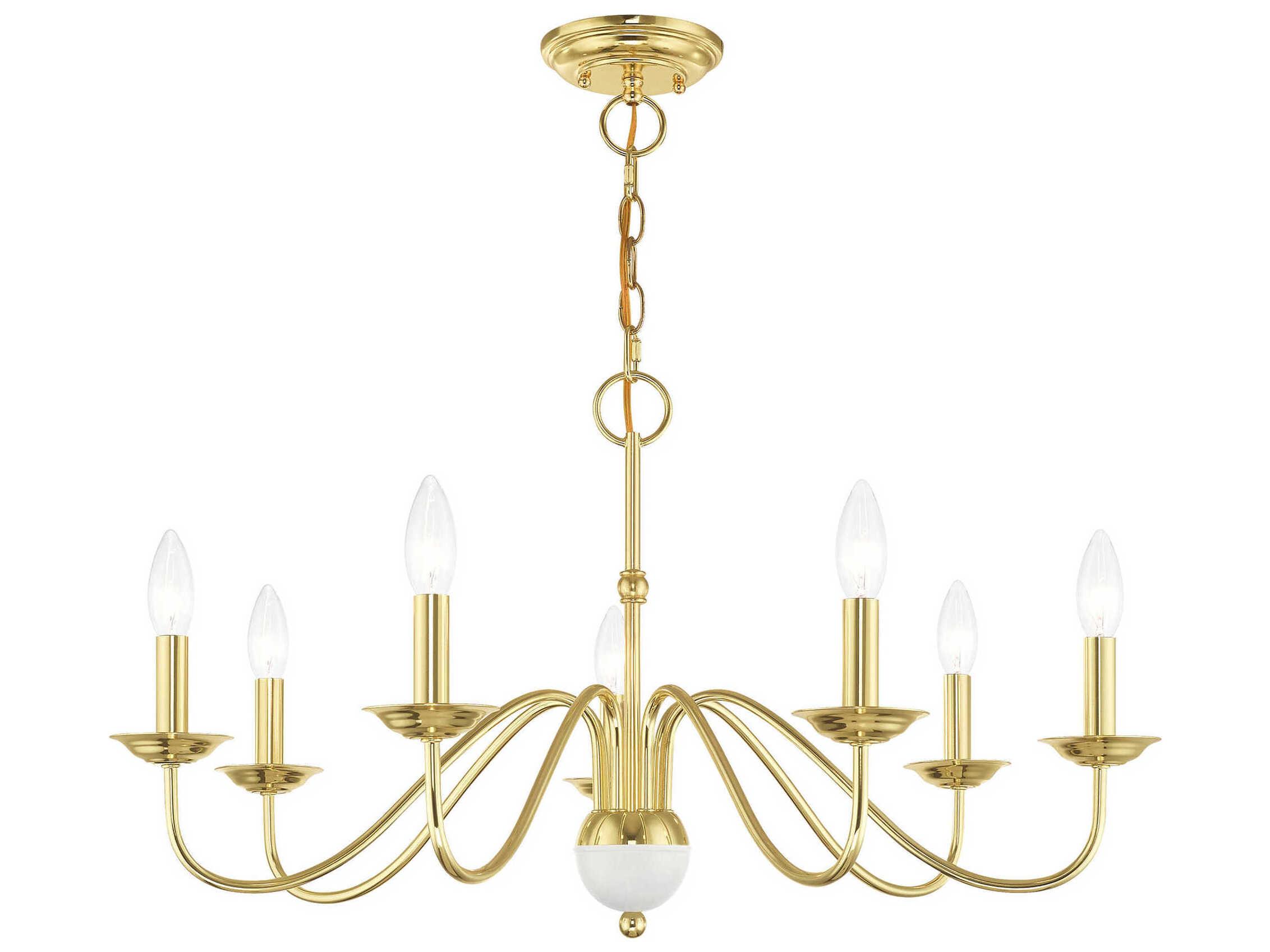 Livex Lighting Windsor 7-Light Polished Brass Candelabra Chandelier