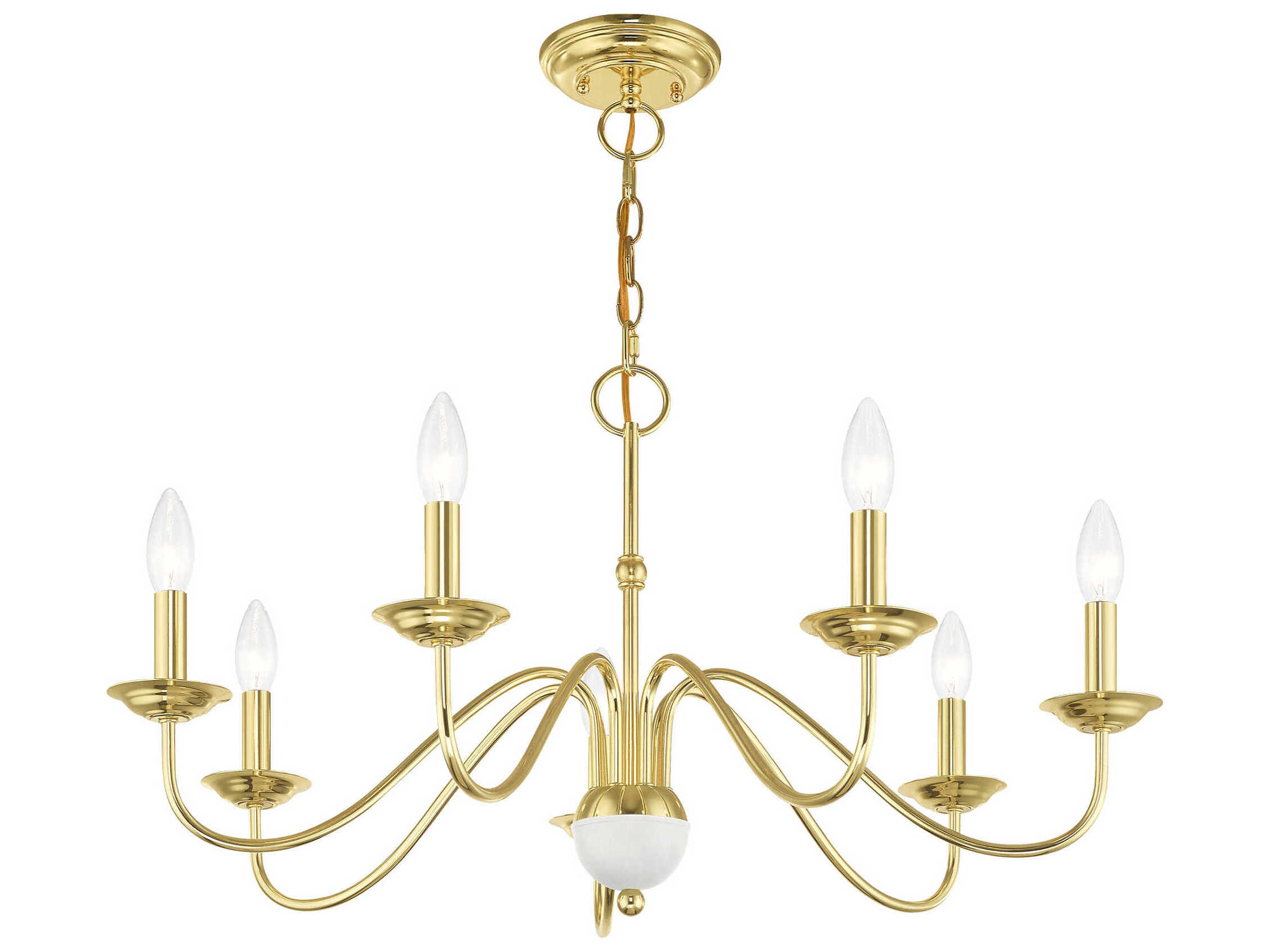 Livex Lighting Windsor 7-Light Polished Brass Candelabra Chandelier