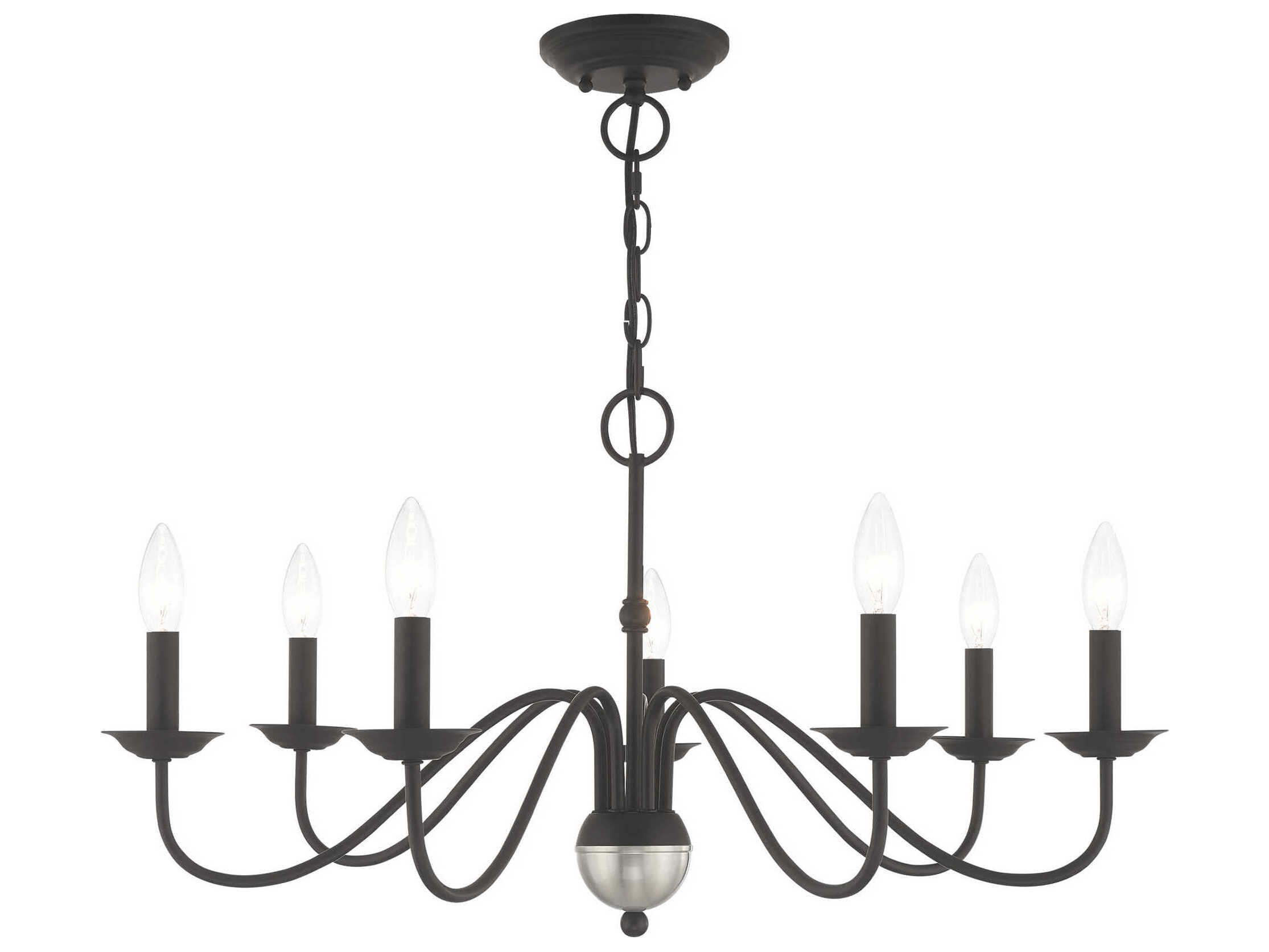 Livex Lighting Windsor 7-Light Black Candelabra Chandelier
