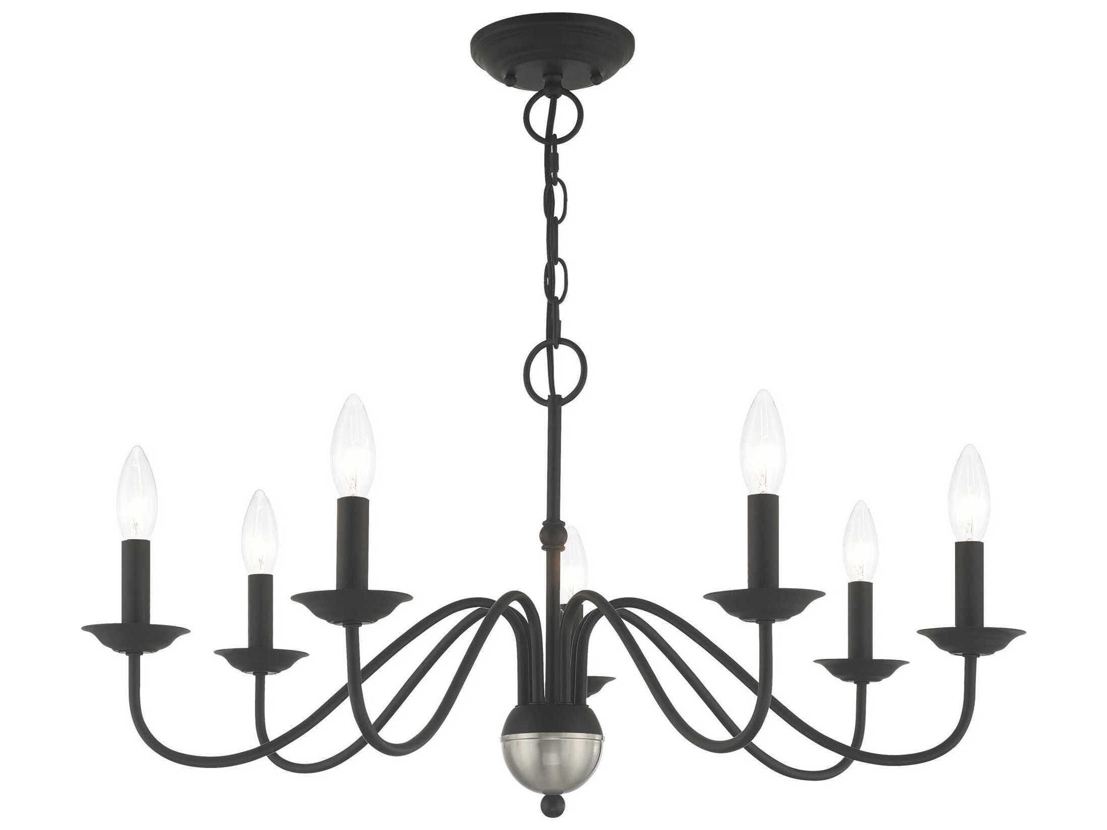 Livex Lighting Windsor 7-Light Black Candelabra Chandelier