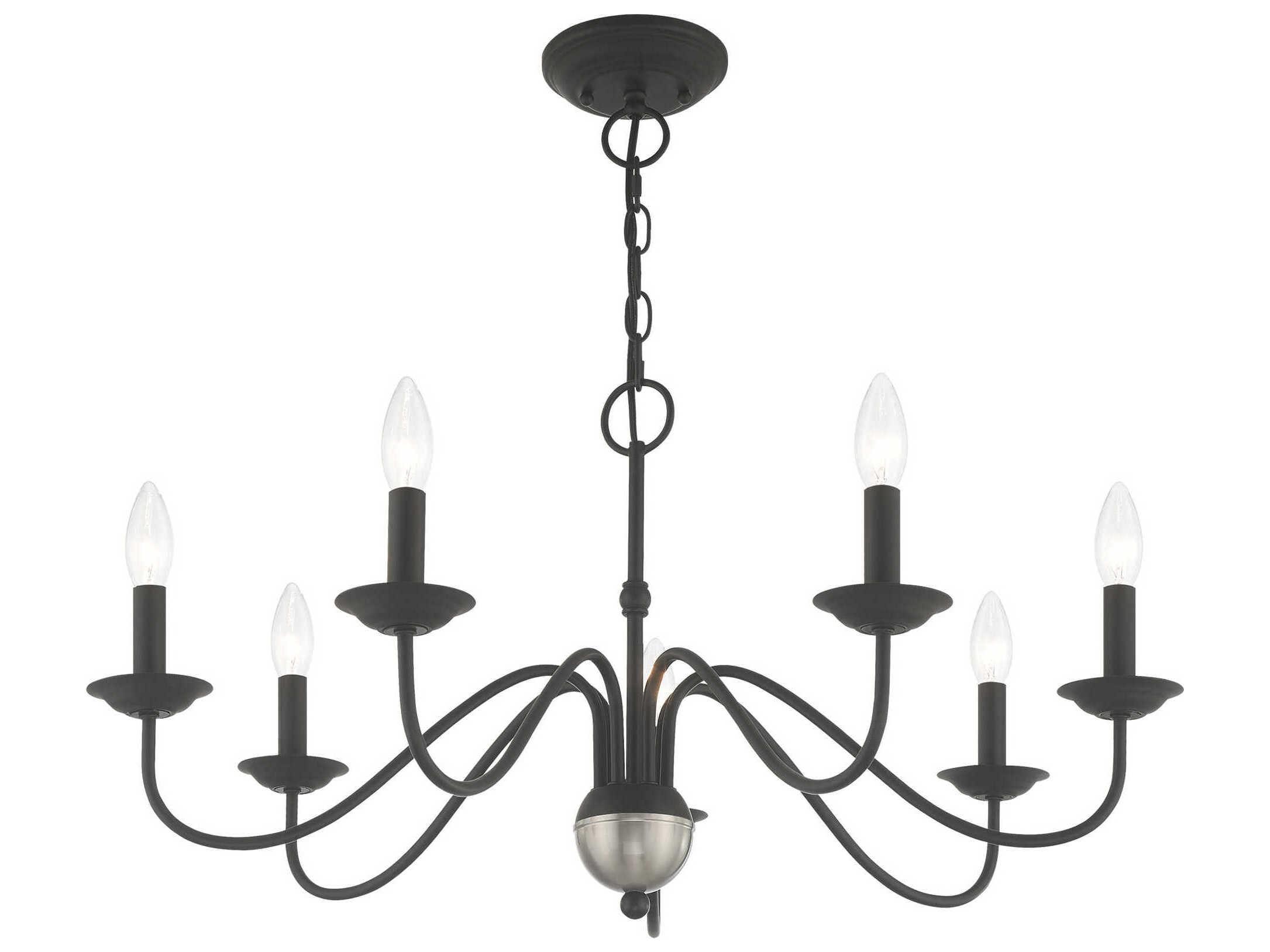 Livex Lighting Windsor 7-Light Black Candelabra Chandelier