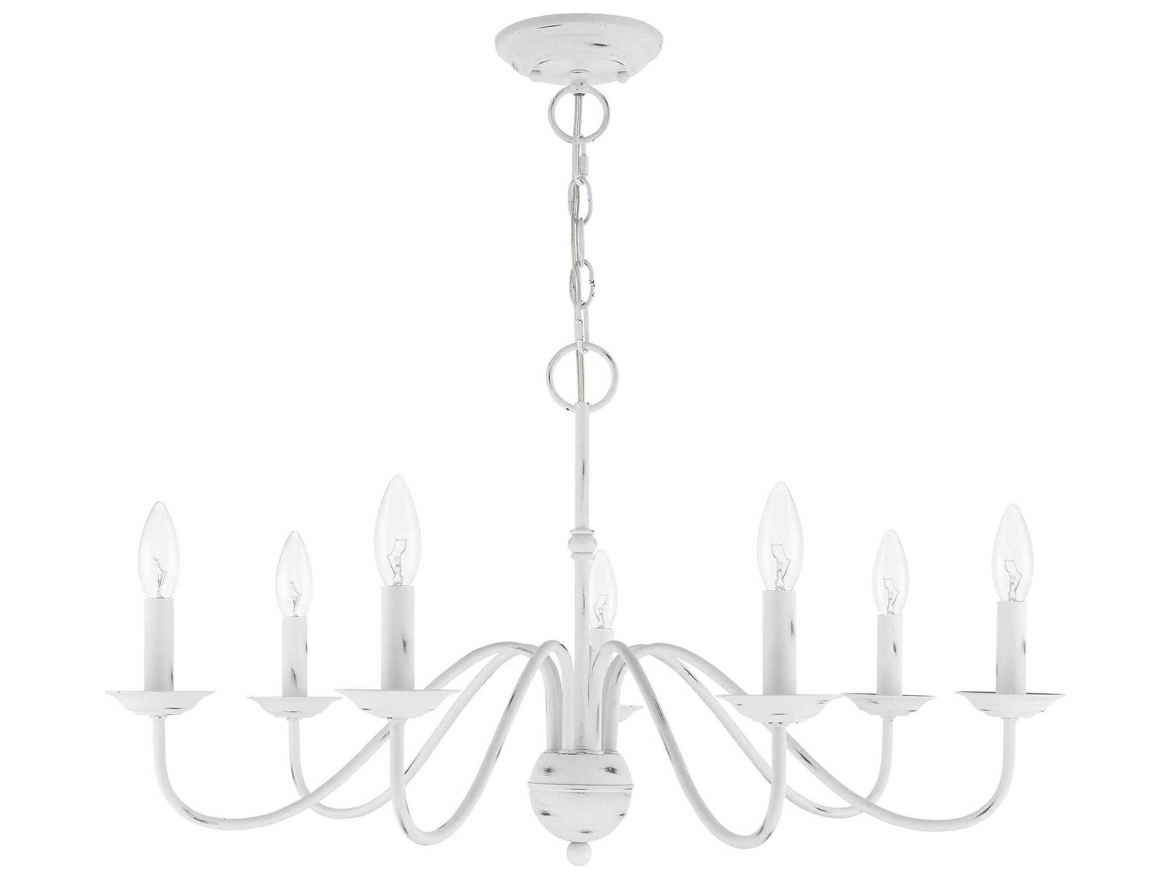 Livex Lighting Windsor 7-Light Antique White Candelabra Chandelier