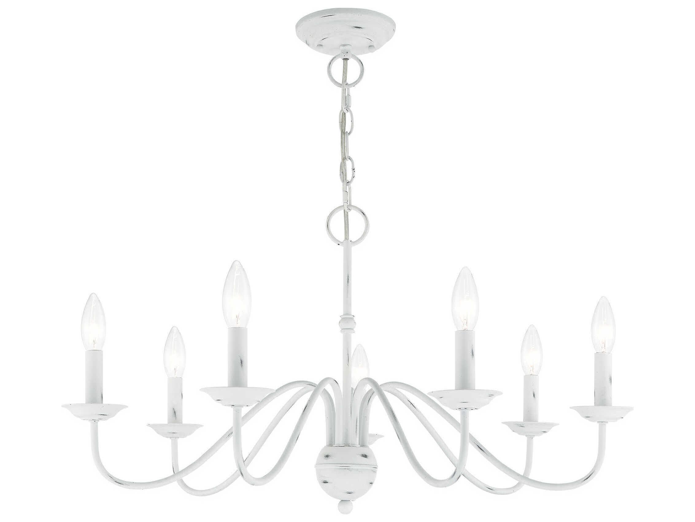Livex Lighting Windsor 7-Light Antique White Candelabra Chandelier