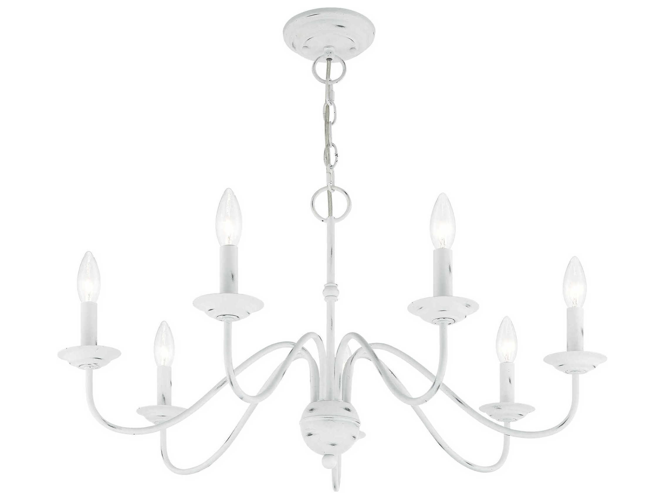 Livex Lighting Windsor 7-Light Antique White Candelabra Chandelier