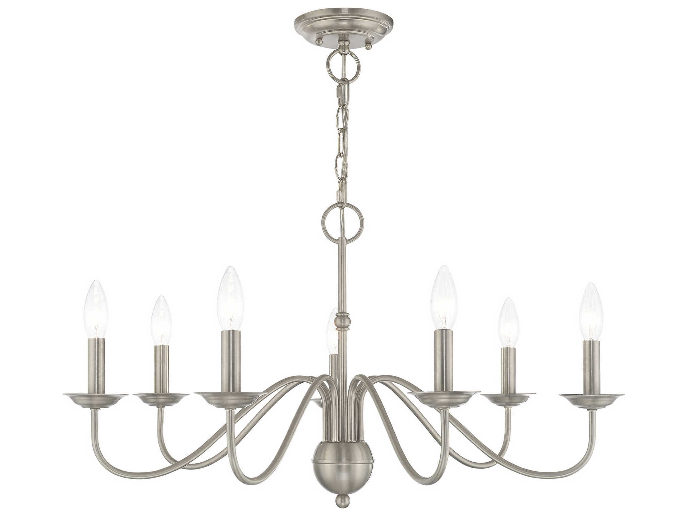Livex Lighting Windsor 7-Light Brushed Nickel Candelabra Chandelier