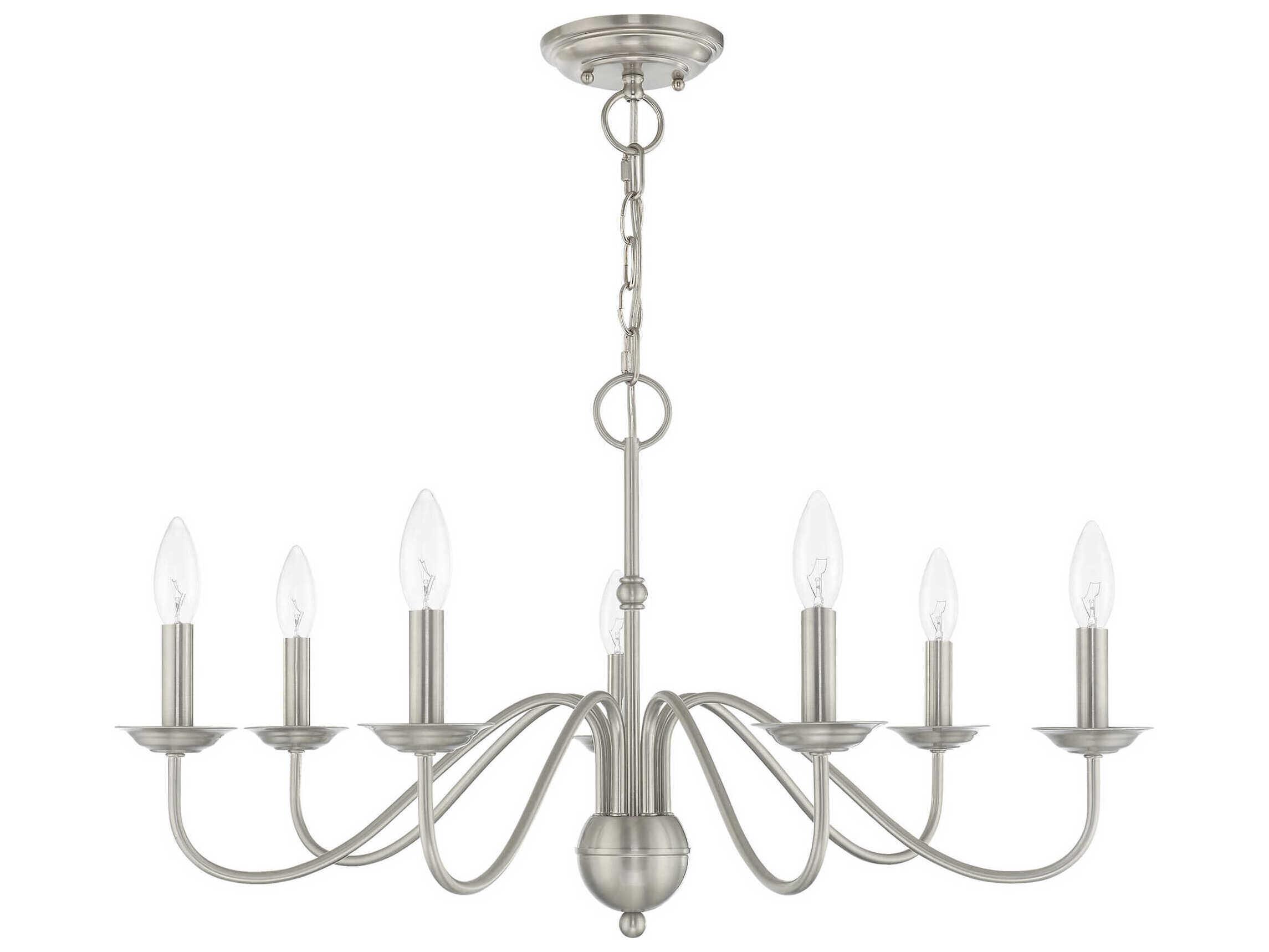 Livex Lighting Windsor 7-Light Brushed Nickel Candelabra Chandelier