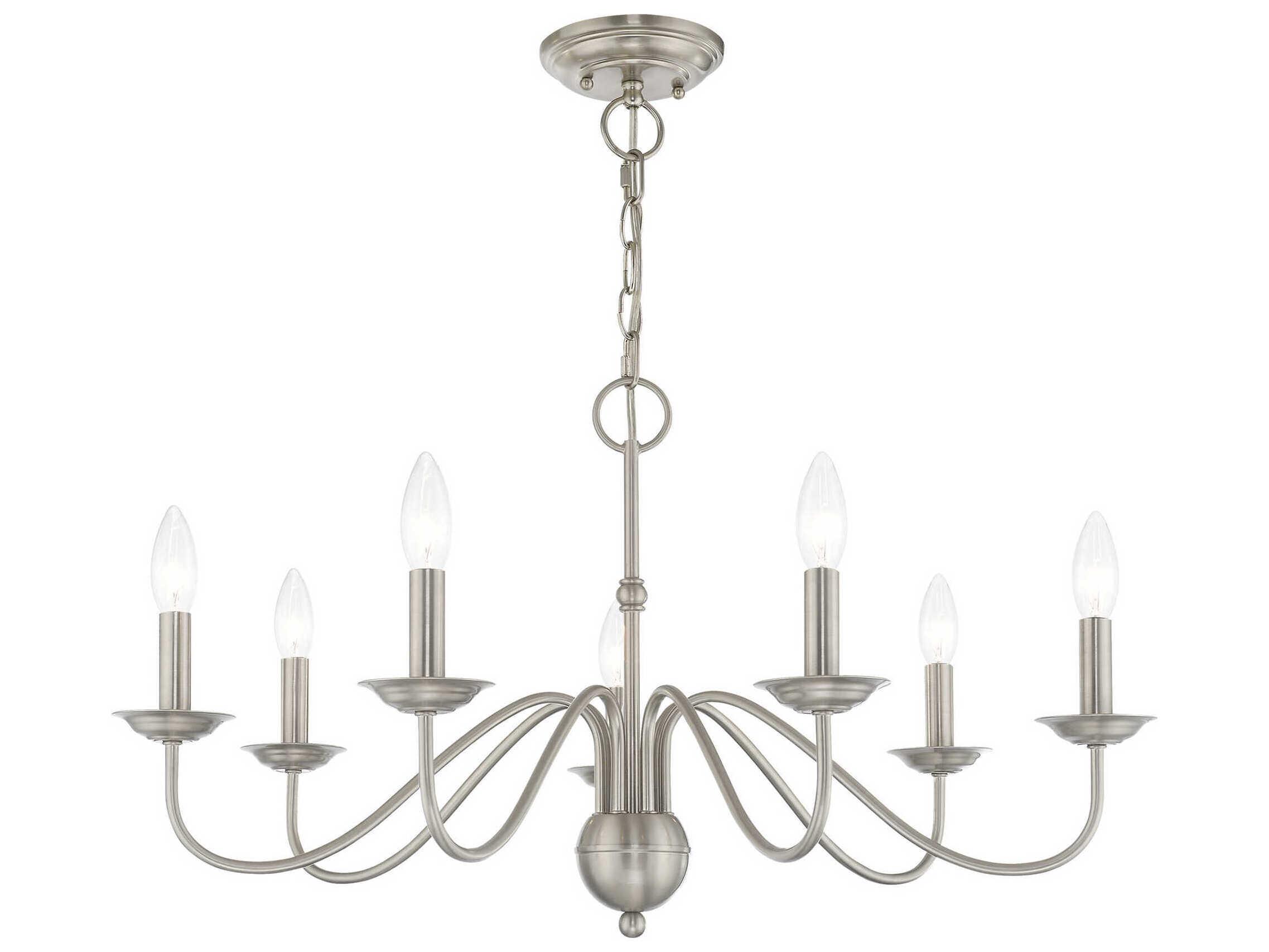 Livex Lighting Windsor 7-Light Brushed Nickel Candelabra Chandelier