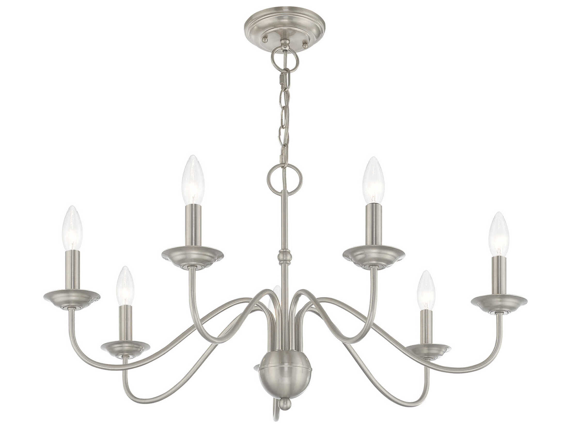 Livex Lighting Windsor 7-Light Brushed Nickel Candelabra Chandelier