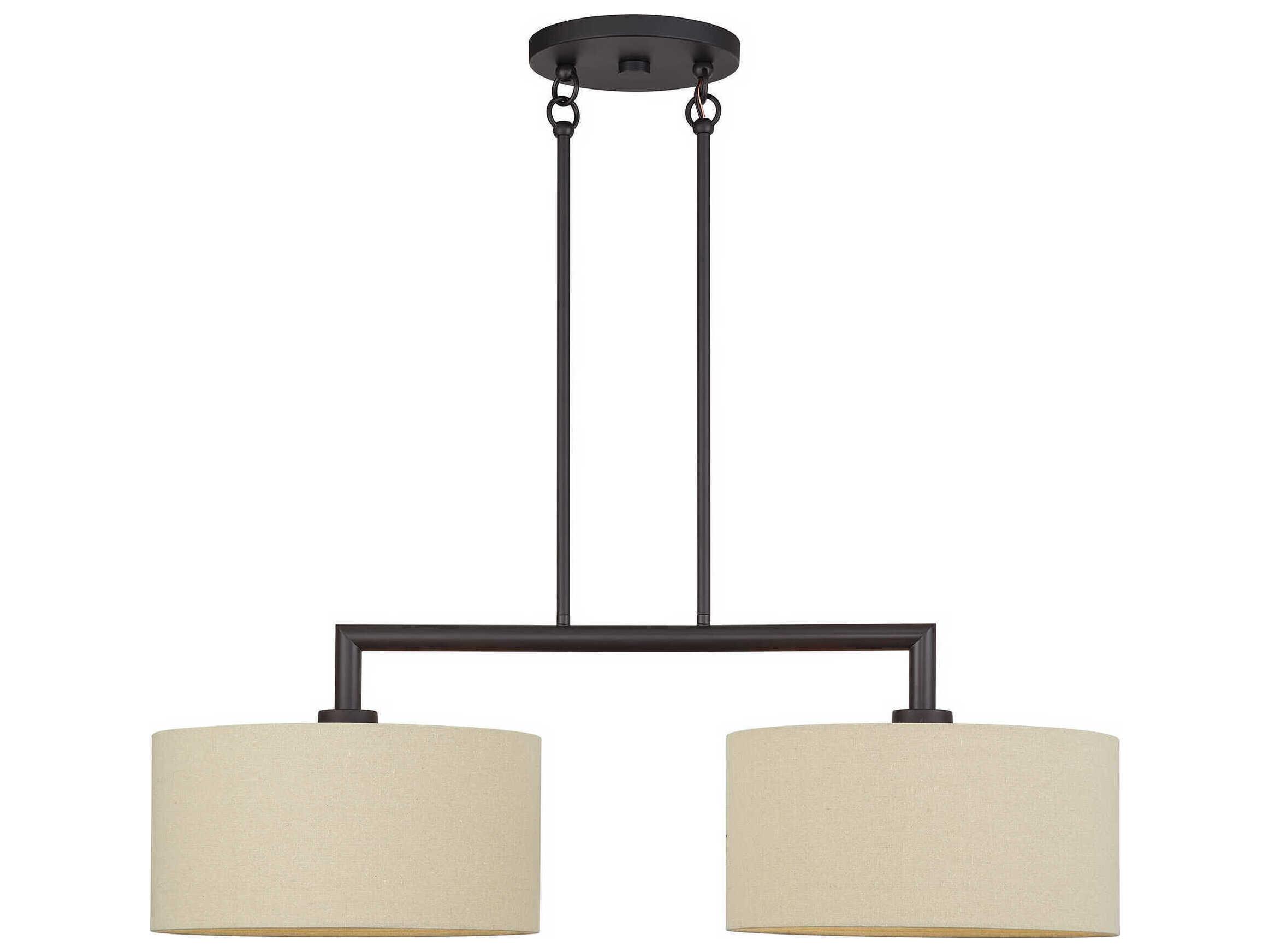 Livex Lighting Bellingham 2-Light Bronze Drum Island Pendant