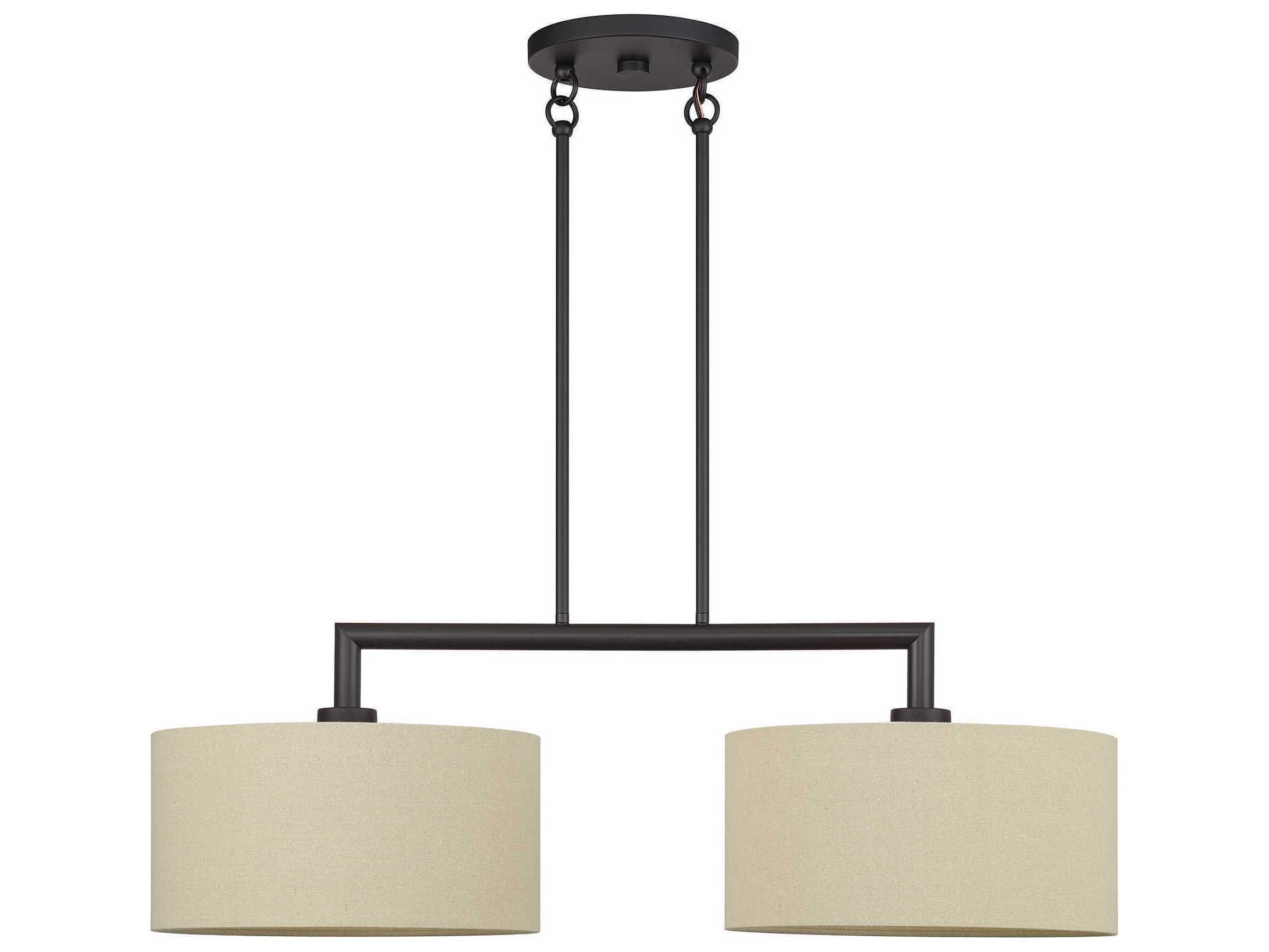 Livex Lighting Bellingham 2-Light Bronze Drum Island Pendant