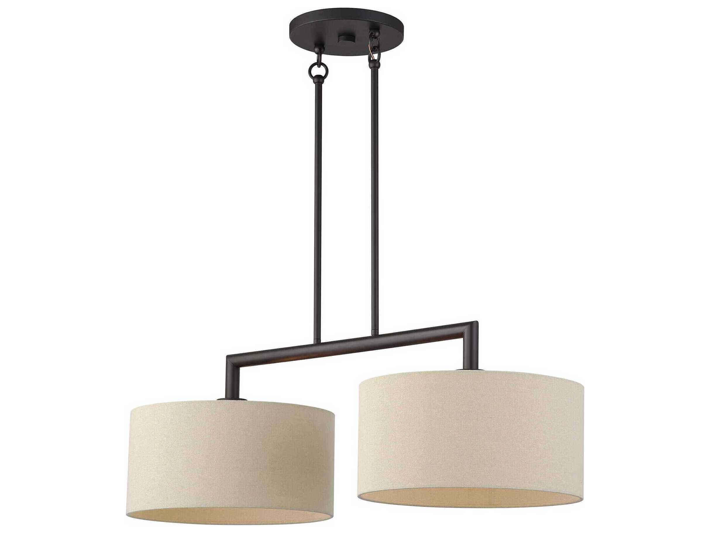 Livex Lighting Bellingham 2-Light Bronze Drum Island Pendant