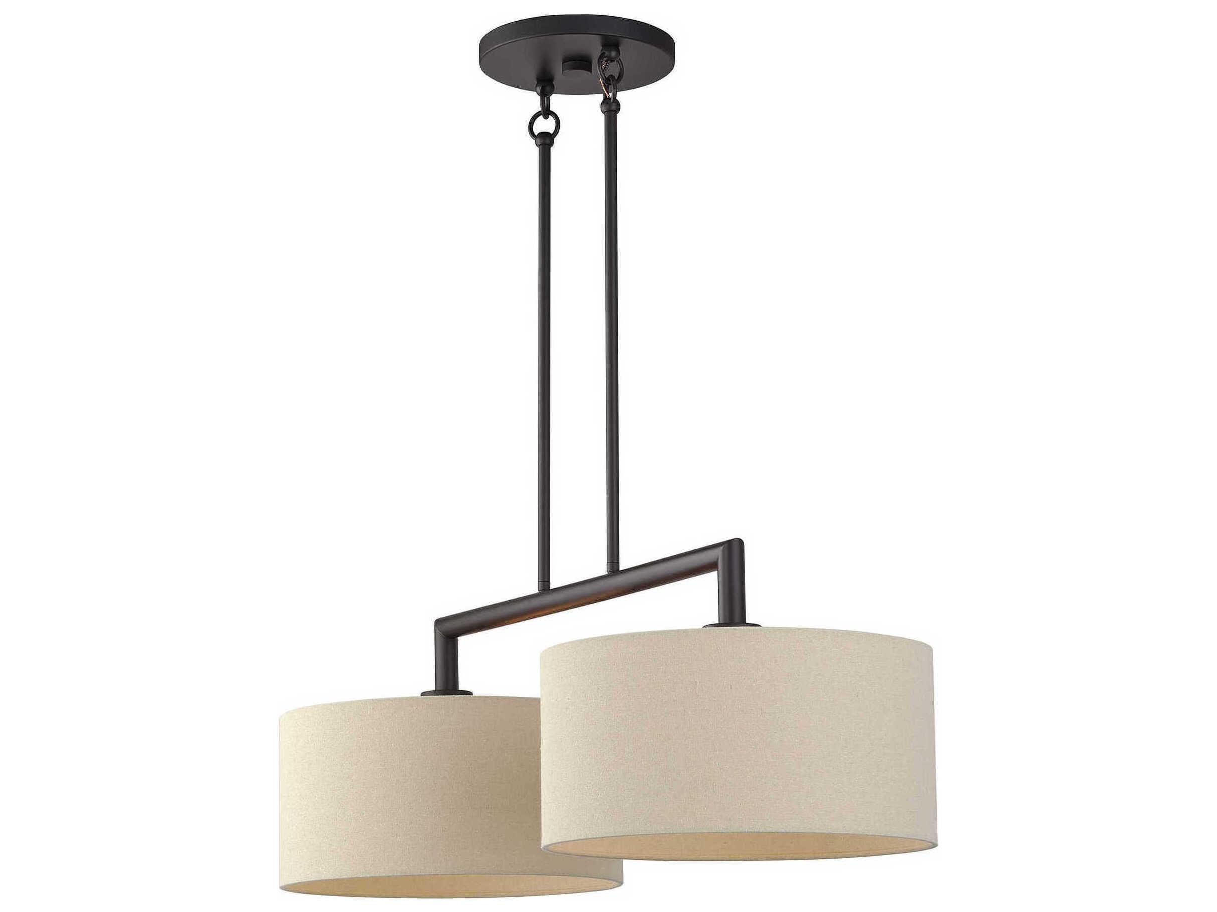 Livex Lighting Bellingham 2-Light Bronze Drum Island Pendant