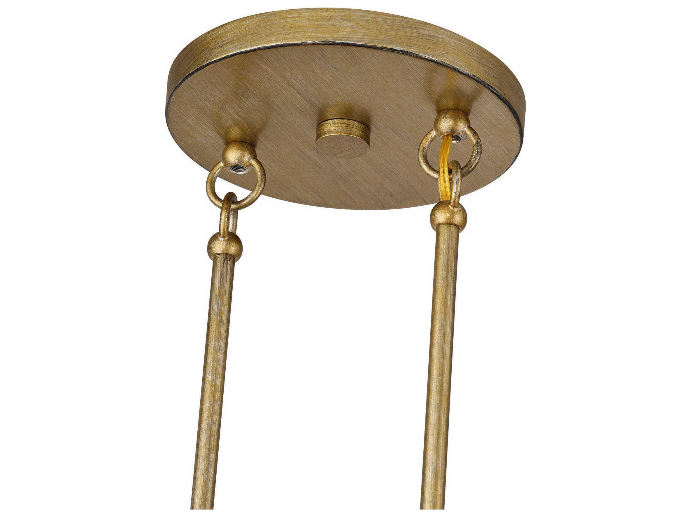 Livex Lighting Bellingham 2-Light Antique Gold Leaf Drum Island Pendant