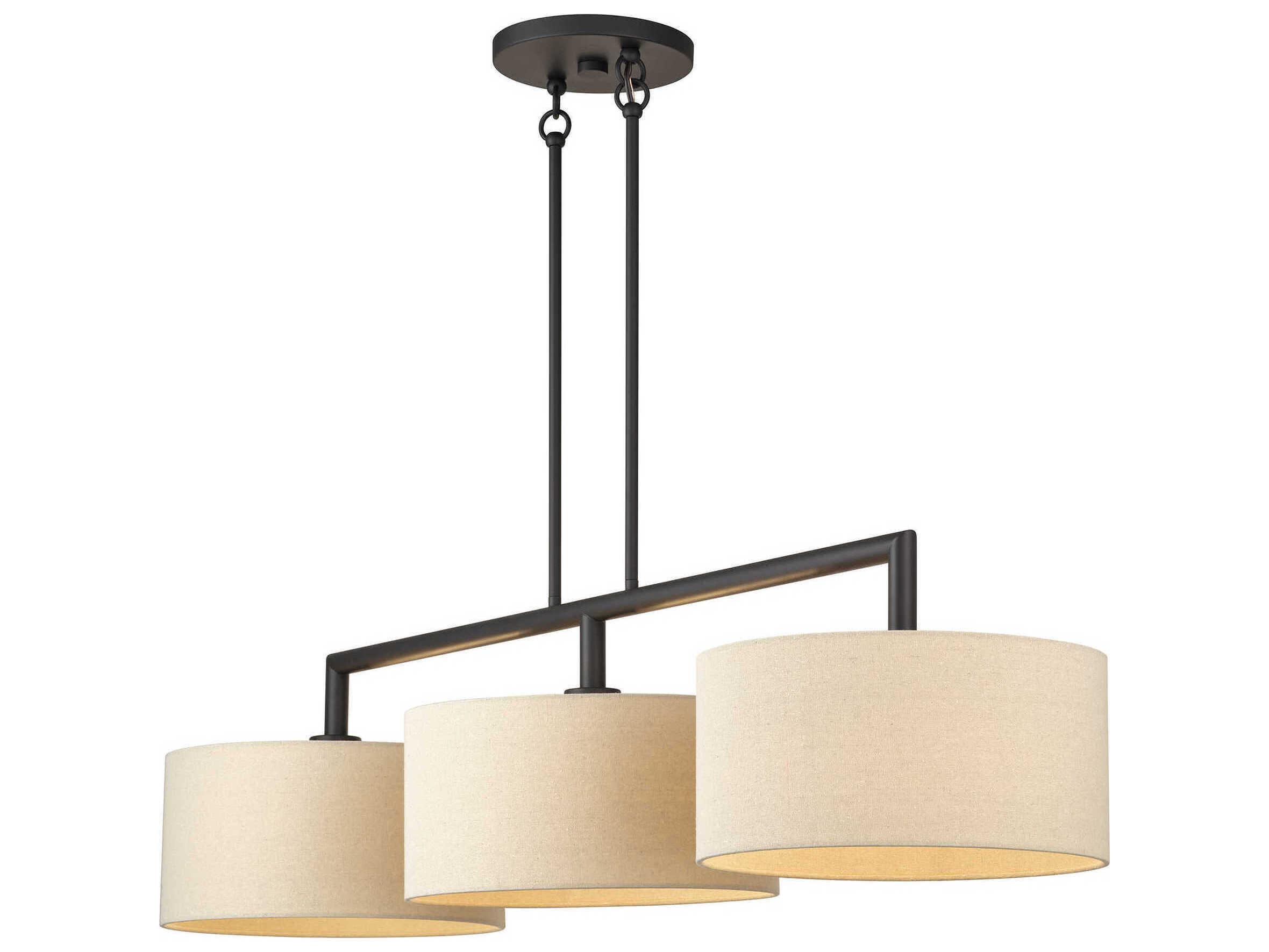 Livex Lighting Bellingham 3-Light Bronze Drum Island Pendant