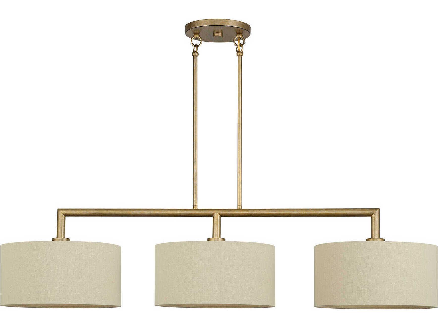 Livex Lighting Bellingham 3-Light Antique Gold Leaf Drum Island Pendant