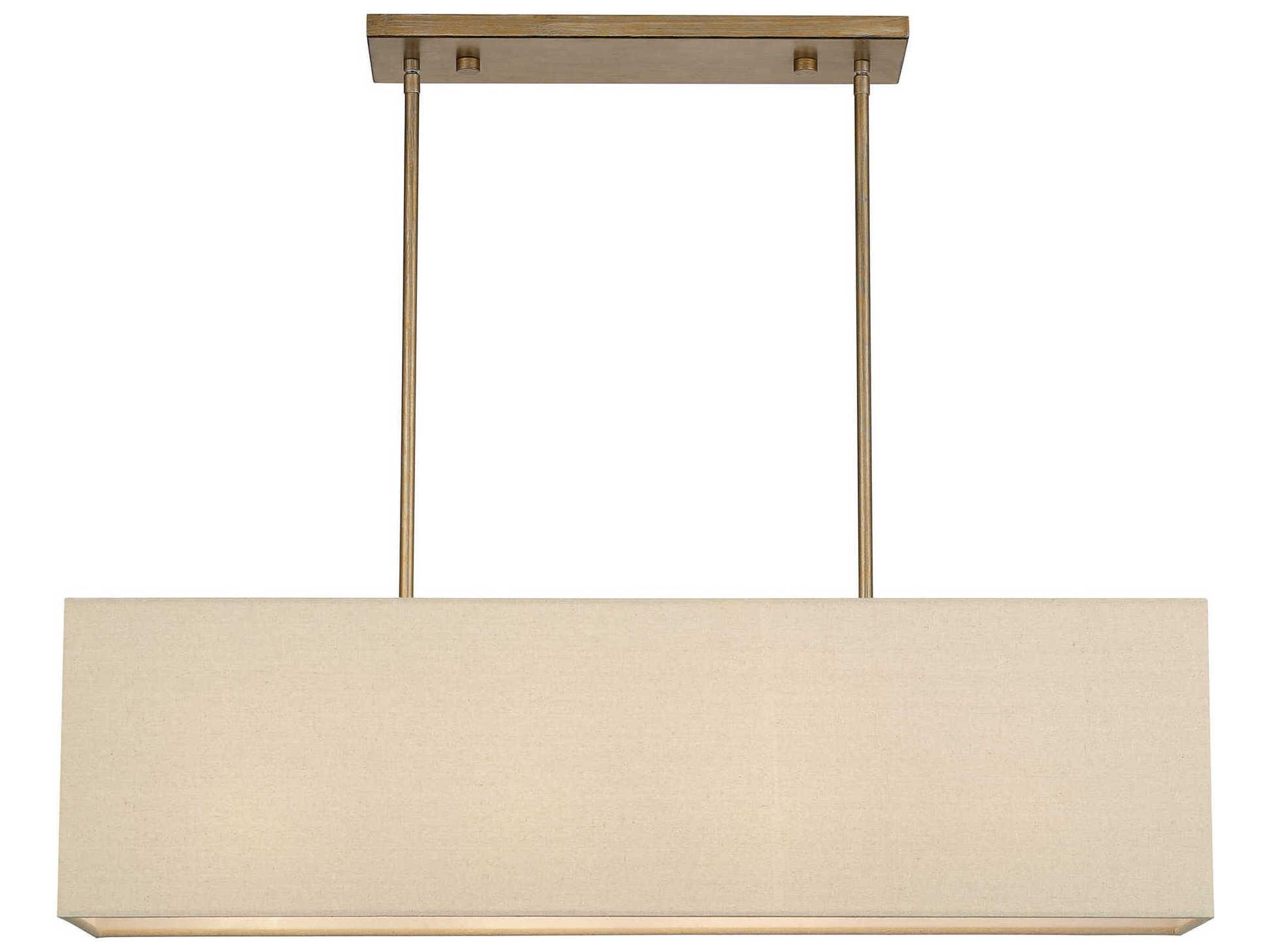 Livex Lighting Summit 4-Light Antique Gold Leaf Drum Island Pendant