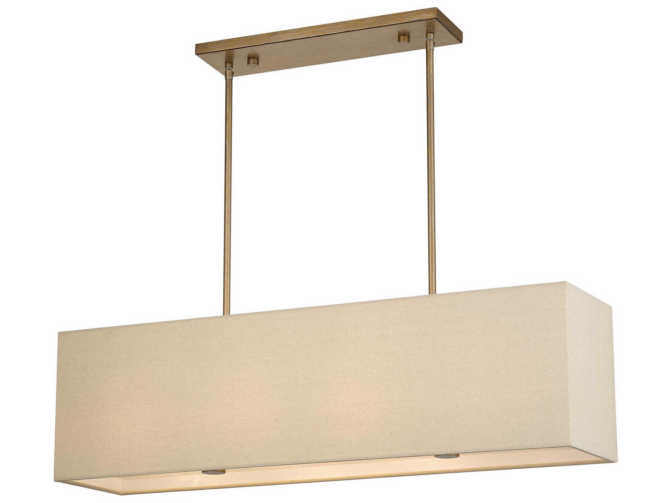 Livex Lighting Summit 4-Light Antique Gold Leaf Drum Island Pendant