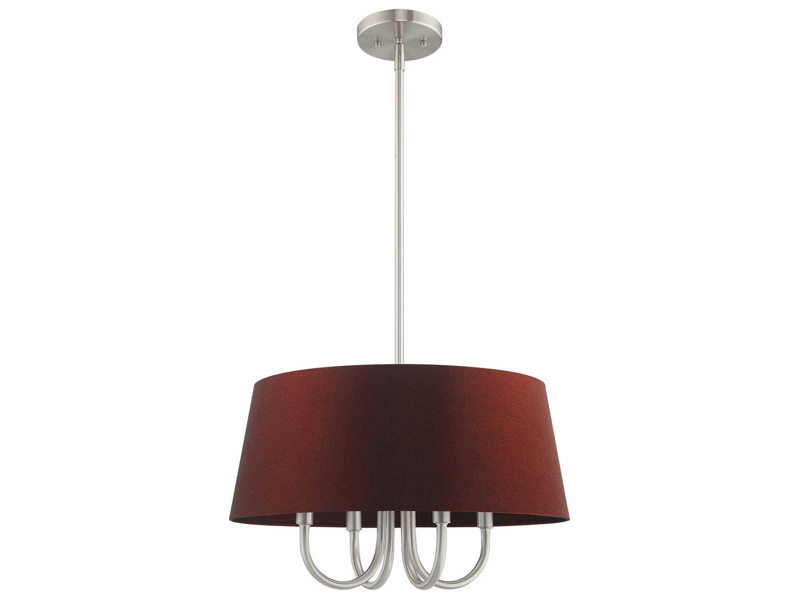 Livex Lighting Belclaire 4-Light Brushed Nickel Red Empire Chandelier