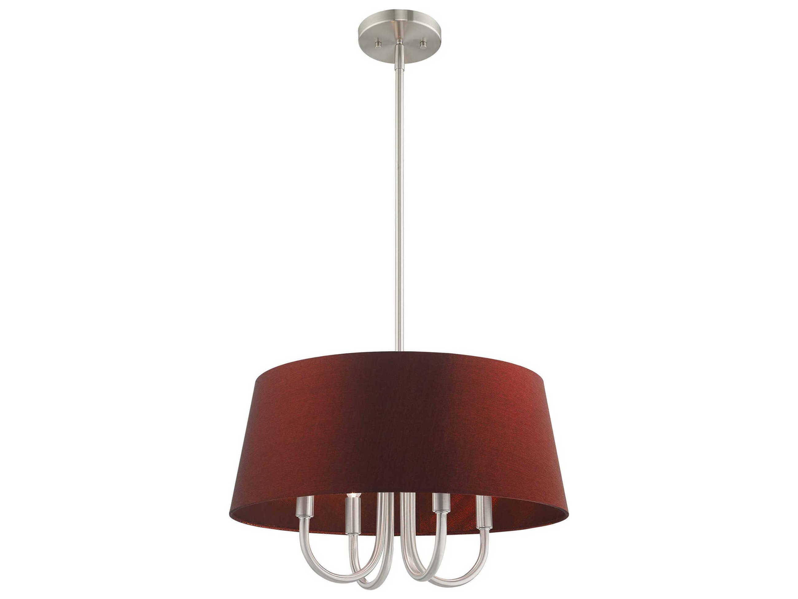Livex Lighting Belclaire 4-Light Brushed Nickel Red Empire Chandelier