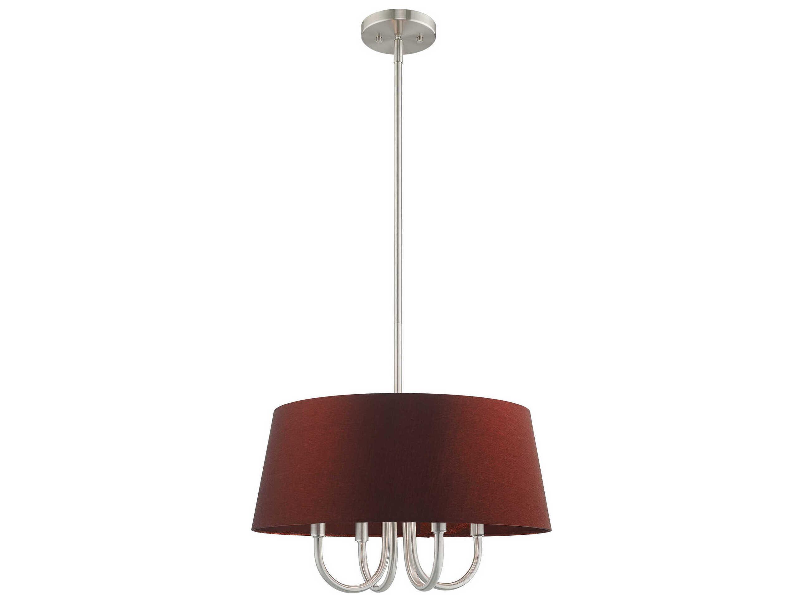 Livex Lighting Belclaire 4-Light Brushed Nickel Red Empire Chandelier
