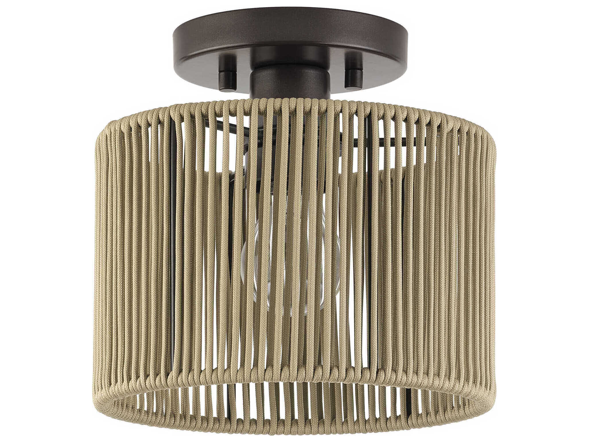 Livex Lighting Acordia 1-Light English Bronze Drum Semi Flush Mount