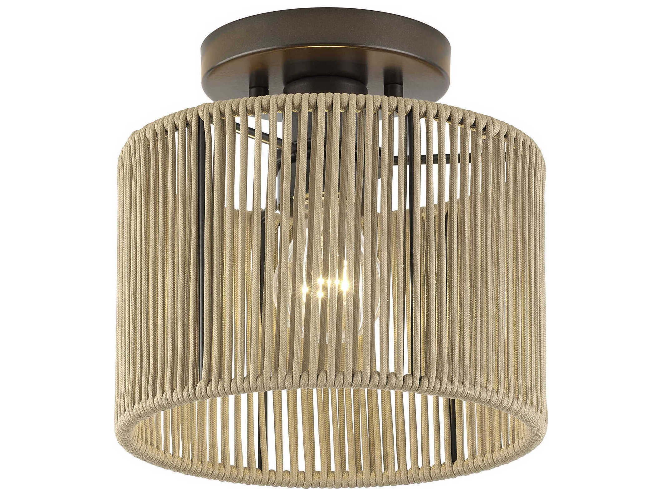 Livex Lighting Acordia 1-Light English Bronze Drum Semi Flush Mount