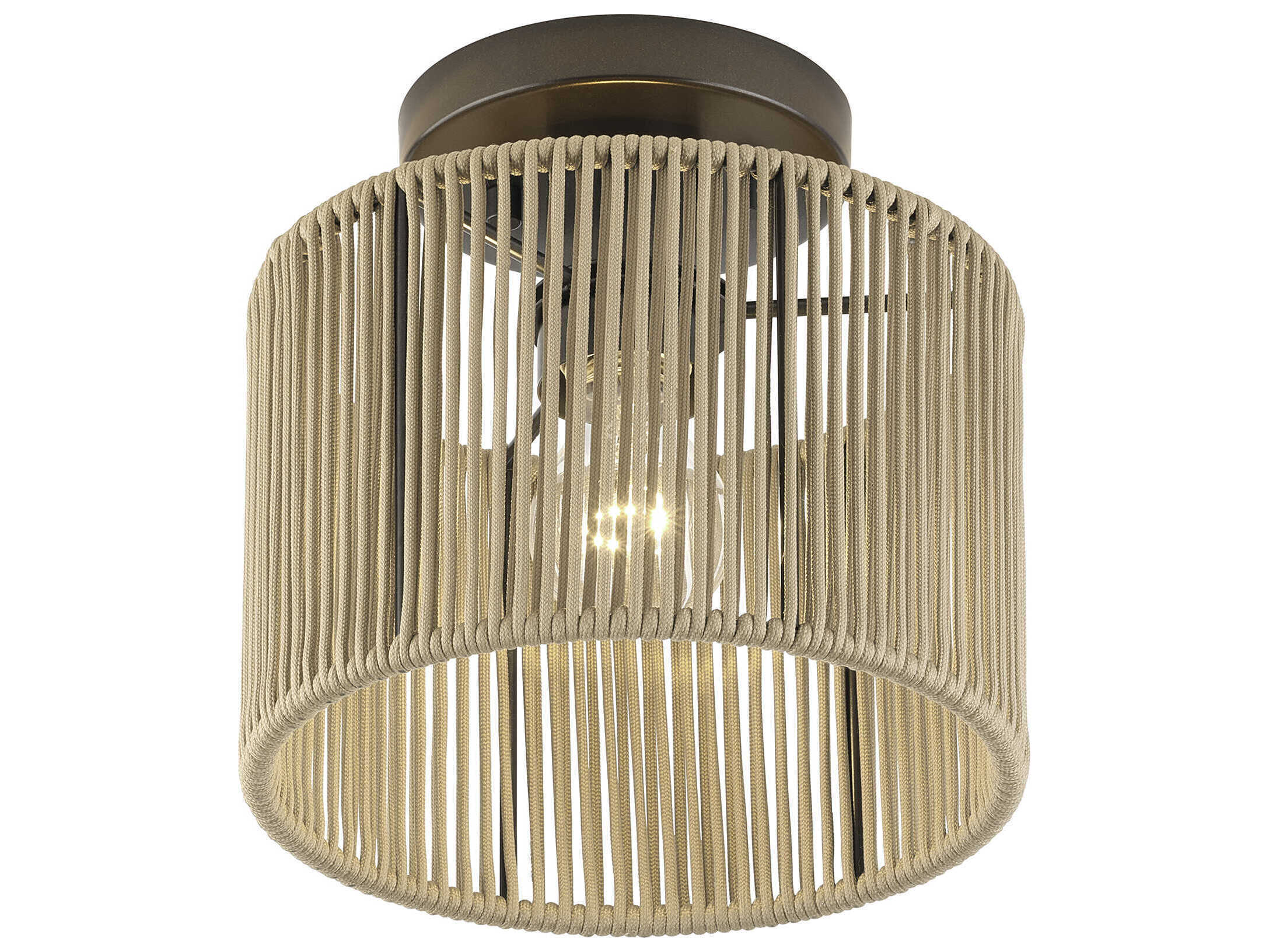 Livex Lighting Acordia 1-Light English Bronze Drum Semi Flush Mount