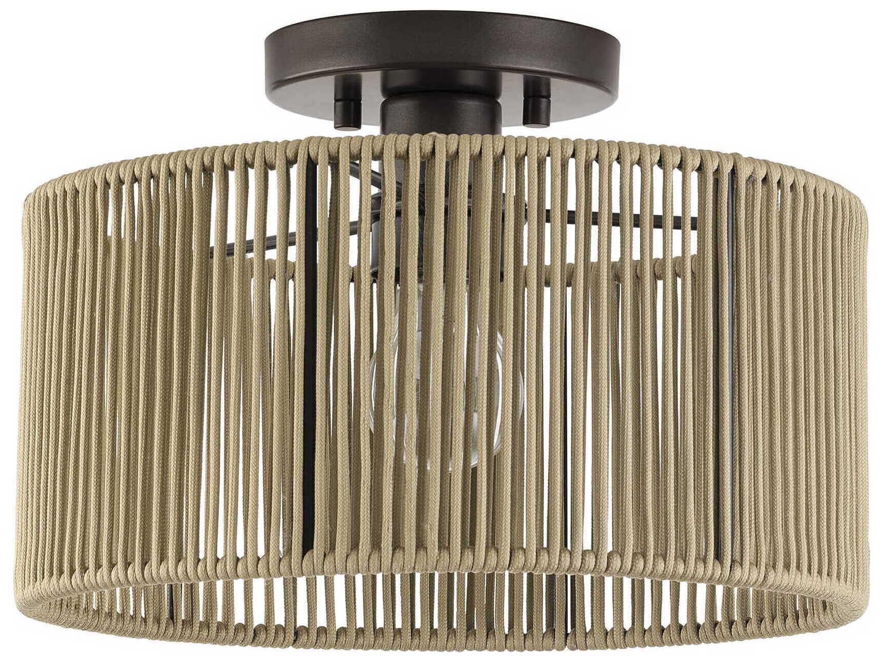 Livex Lighting Acordia 1-Light English Bronze Drum Semi Flush Mount