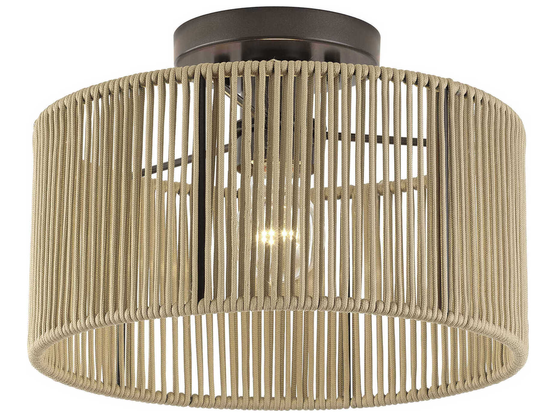 Livex Lighting Acordia 1-Light English Bronze Drum Semi Flush Mount
