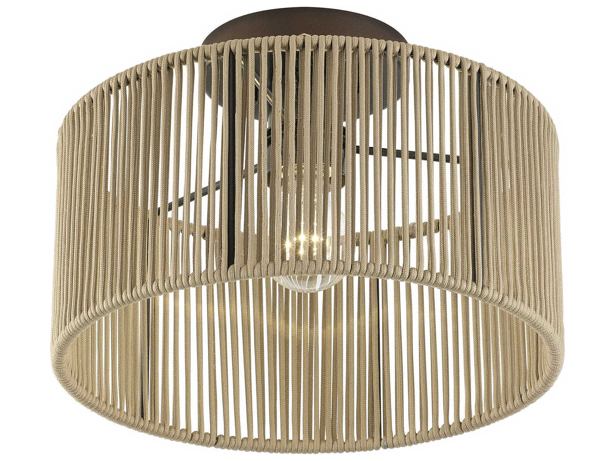 Livex Lighting Acordia 1-Light English Bronze Drum Semi Flush Mount