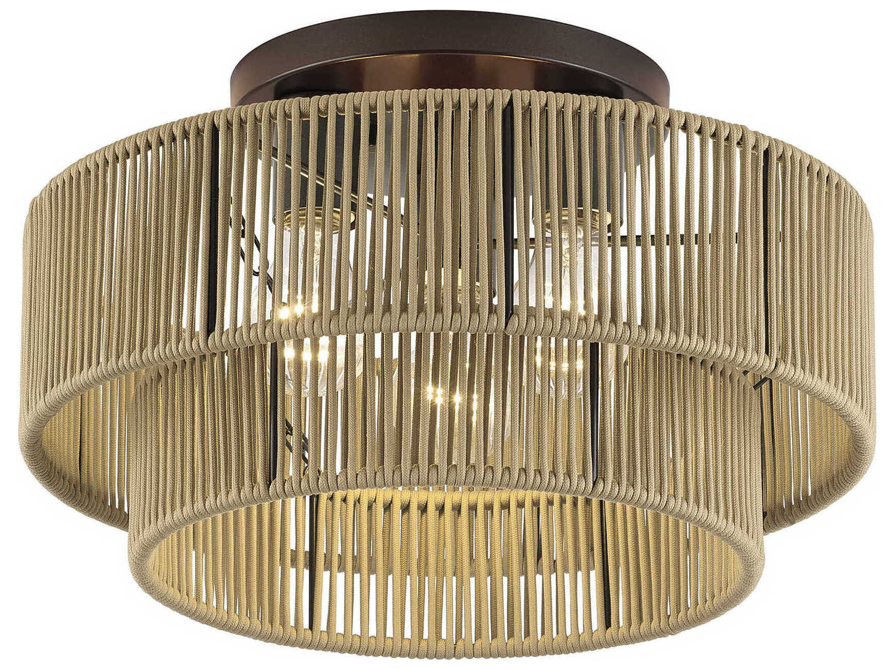 Livex Lighting Acordia 3-Light English Bronze Drum Semi Flush Mount