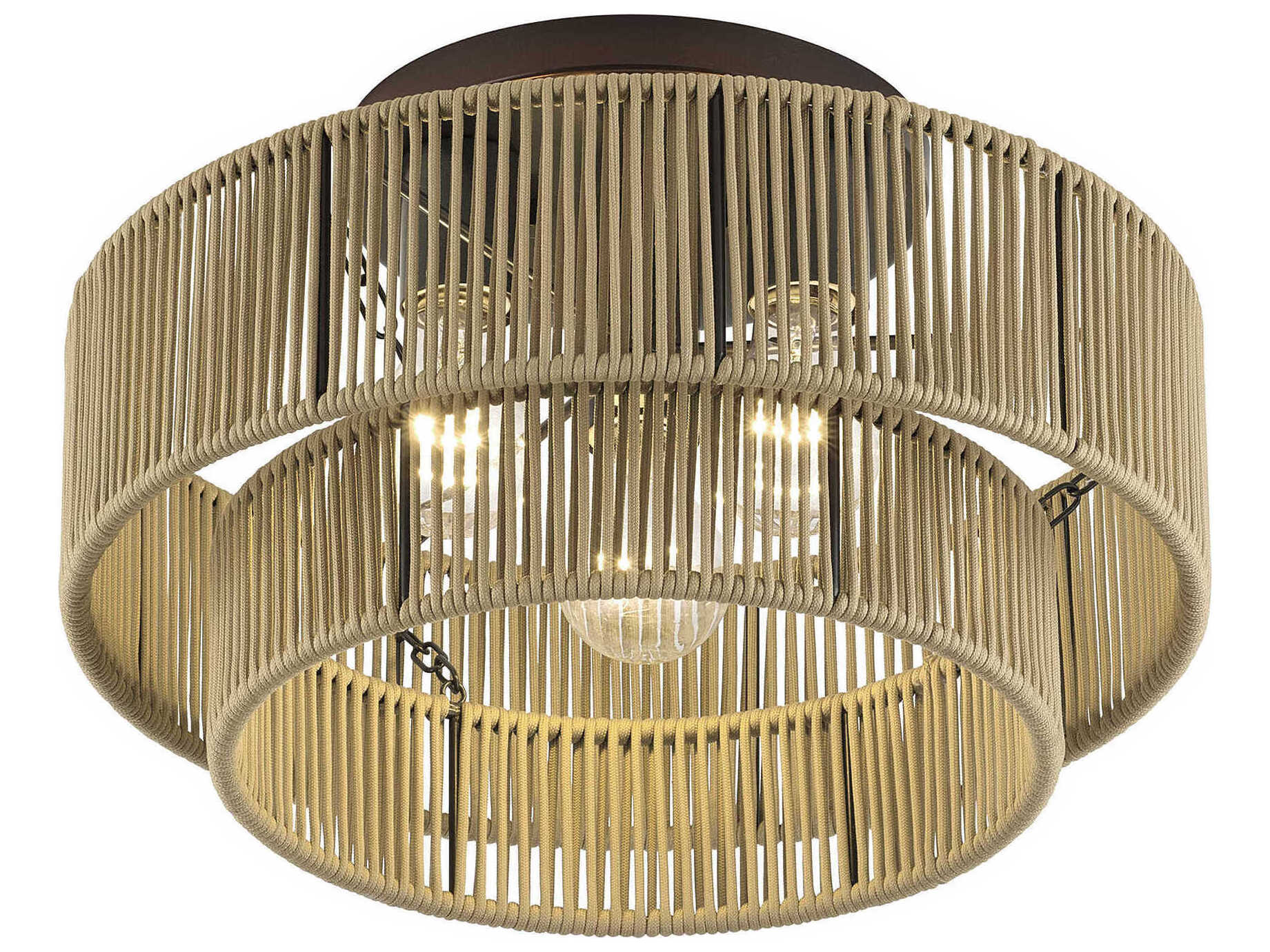 Livex Lighting Acordia 3-Light English Bronze Drum Semi Flush Mount