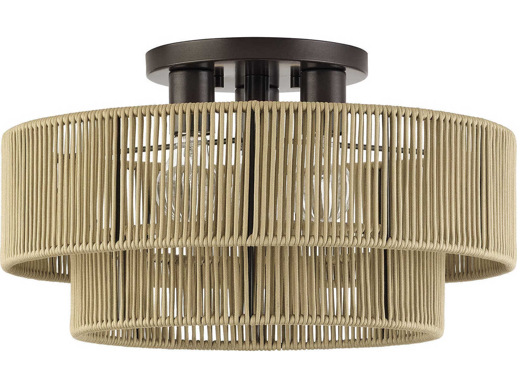 Livex Lighting Acordia 3-Light English Bronze Drum Semi Flush Mount