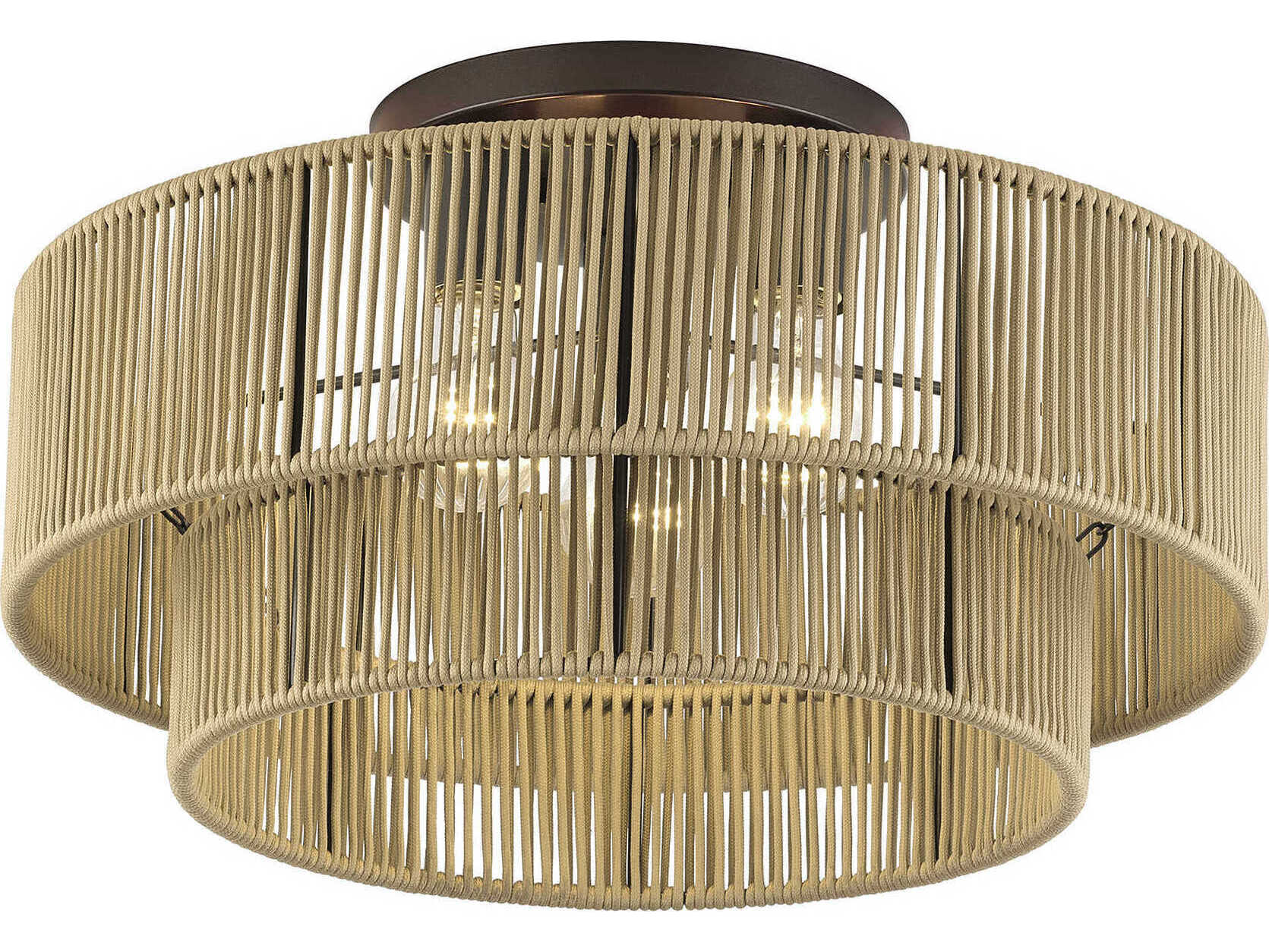 Livex Lighting Acordia 3-Light English Bronze Drum Semi Flush Mount