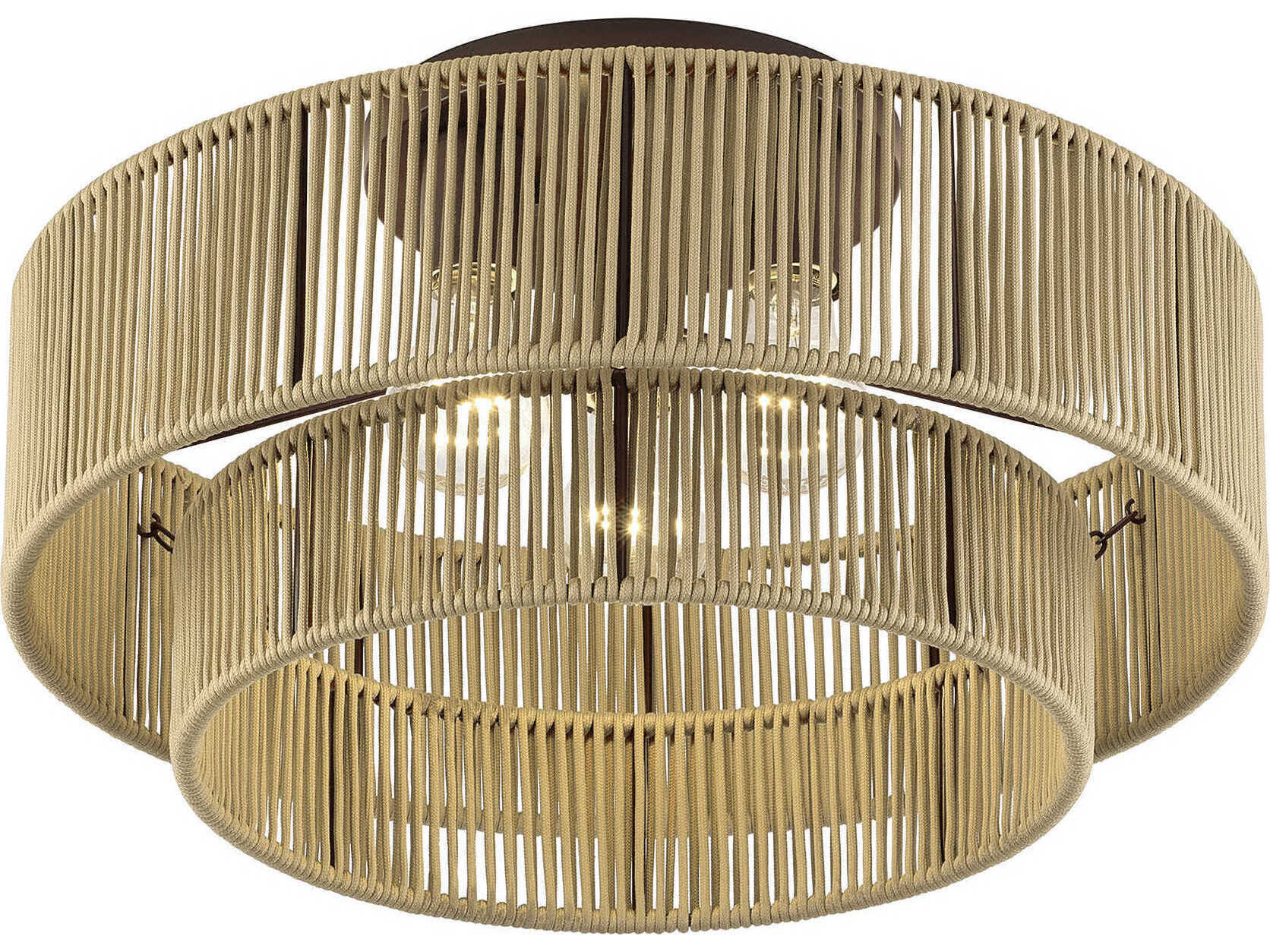 Livex Lighting Acordia 3-Light English Bronze Drum Semi Flush Mount