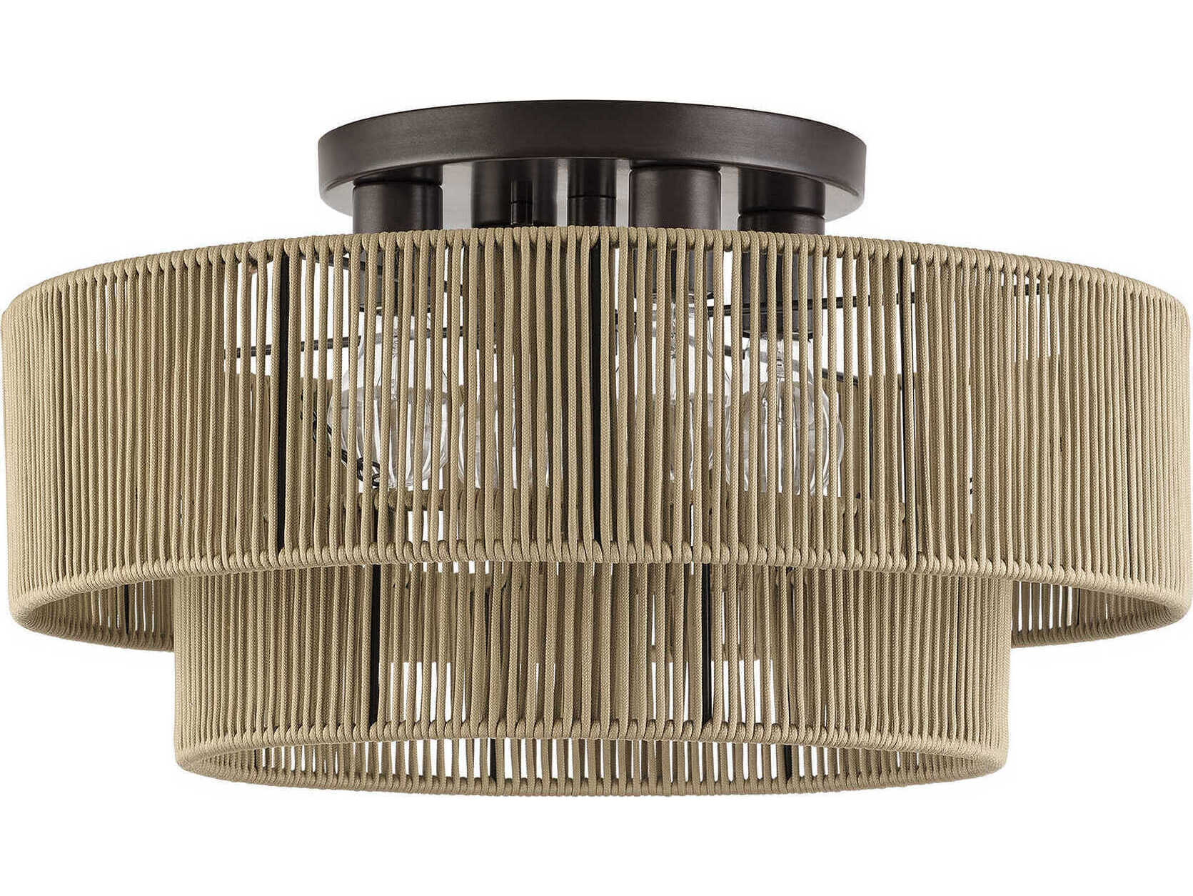 Livex Lighting Acordia 4-Light English Bronze Round Semi Flush Mount